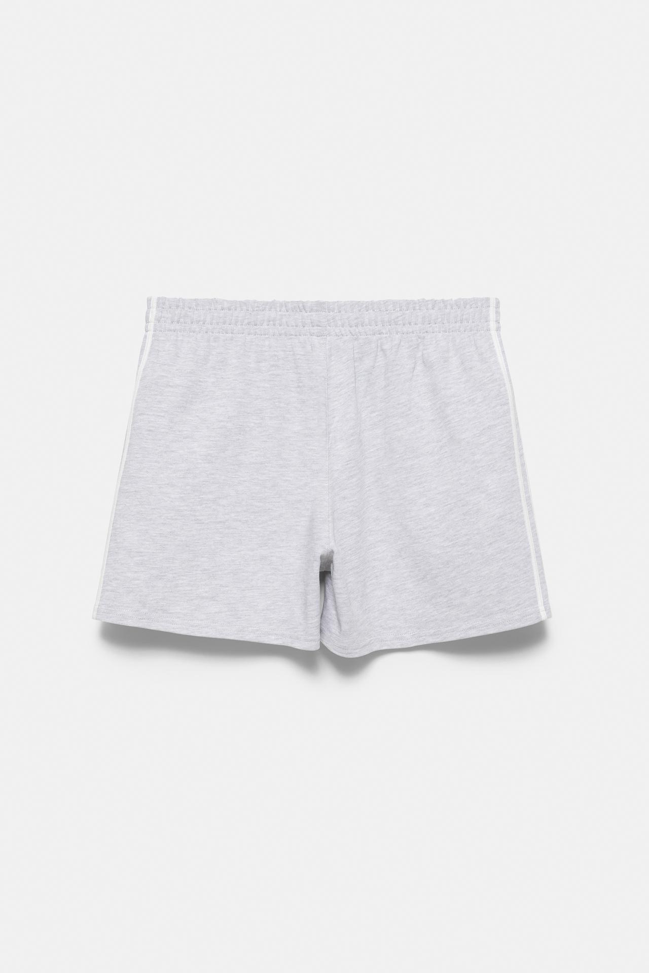 Sports shorts with side stripes — Grey marl