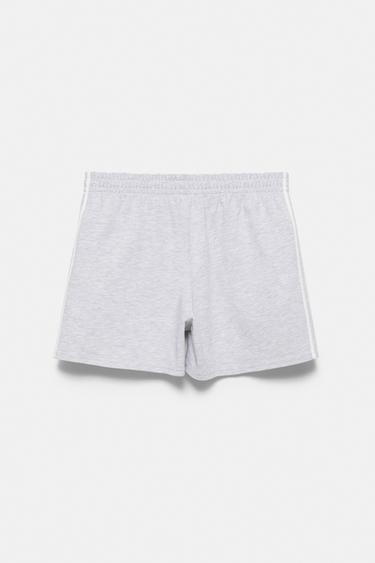 Sports shorts with side stripes — Grey marl 7