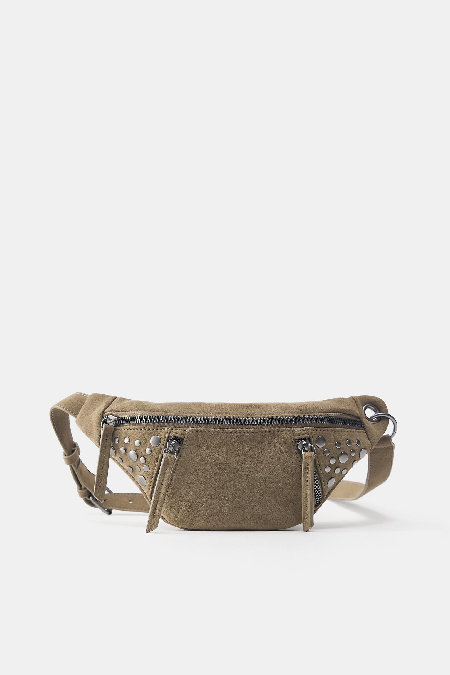 Studded belt bag — Beige