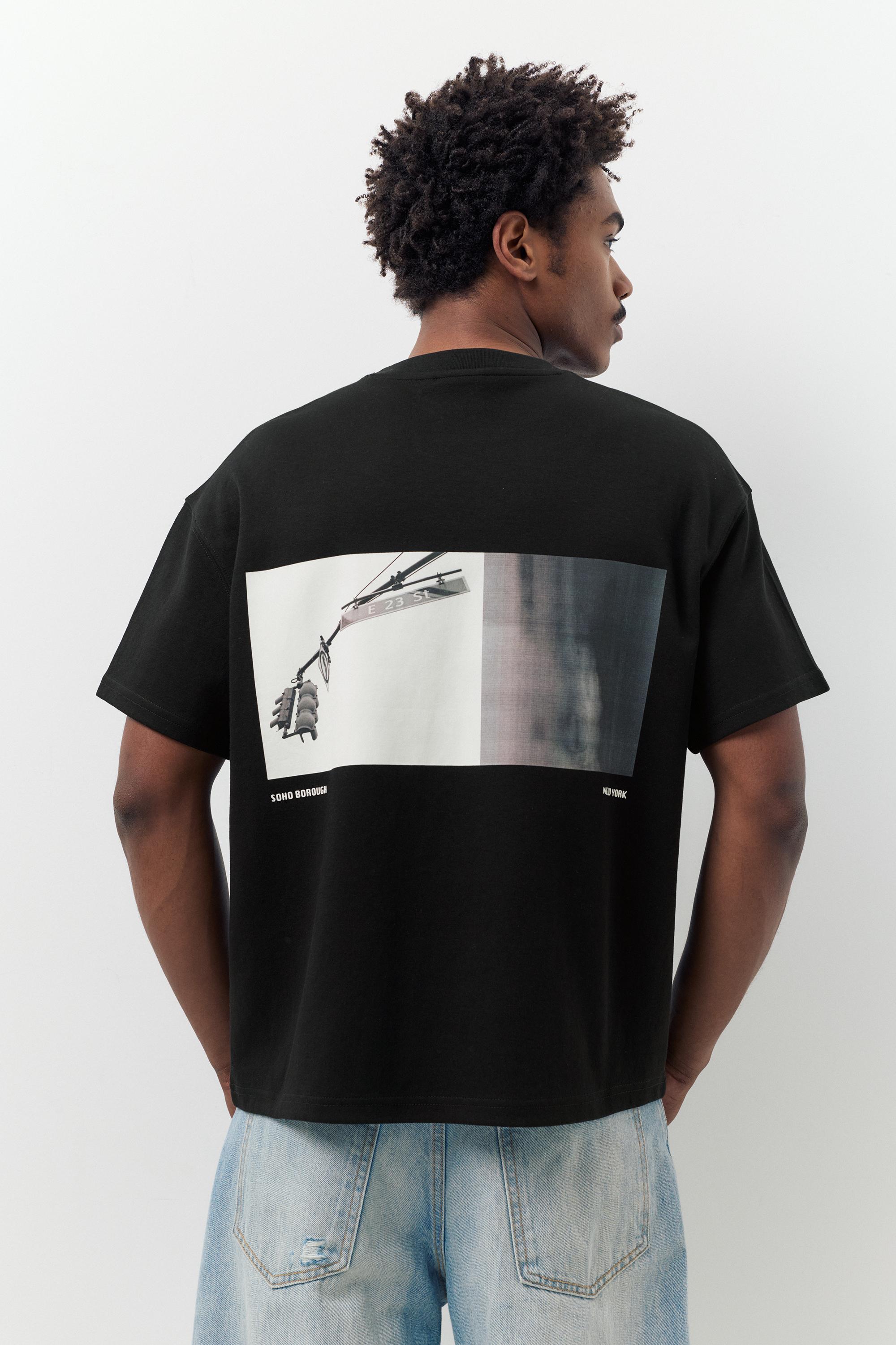 Kısa kollu grafik baskılı sweatshirt - Görsel 8