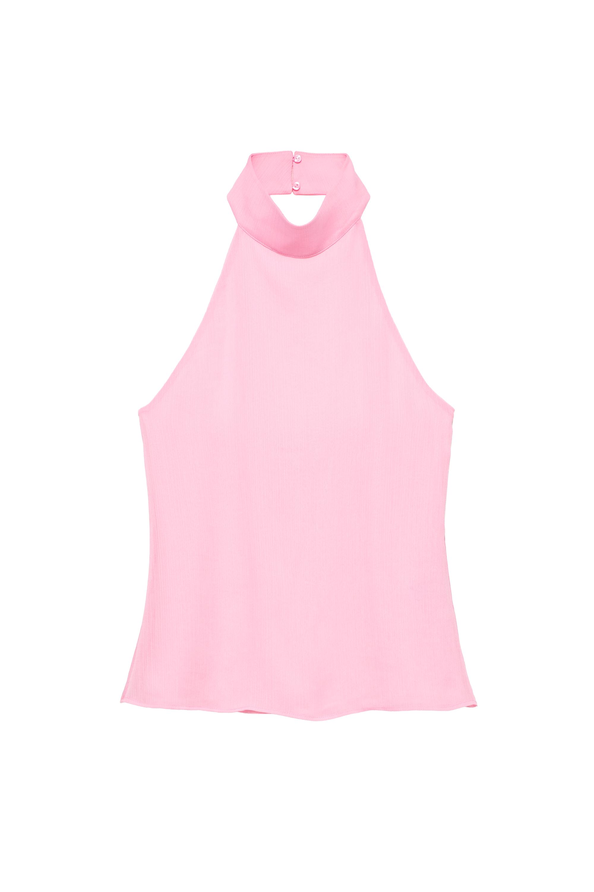 Pull&Bear Dökümlü halter yaka top görsel 5
