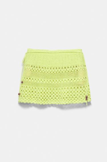 Crochet mini skirt — Lime 6