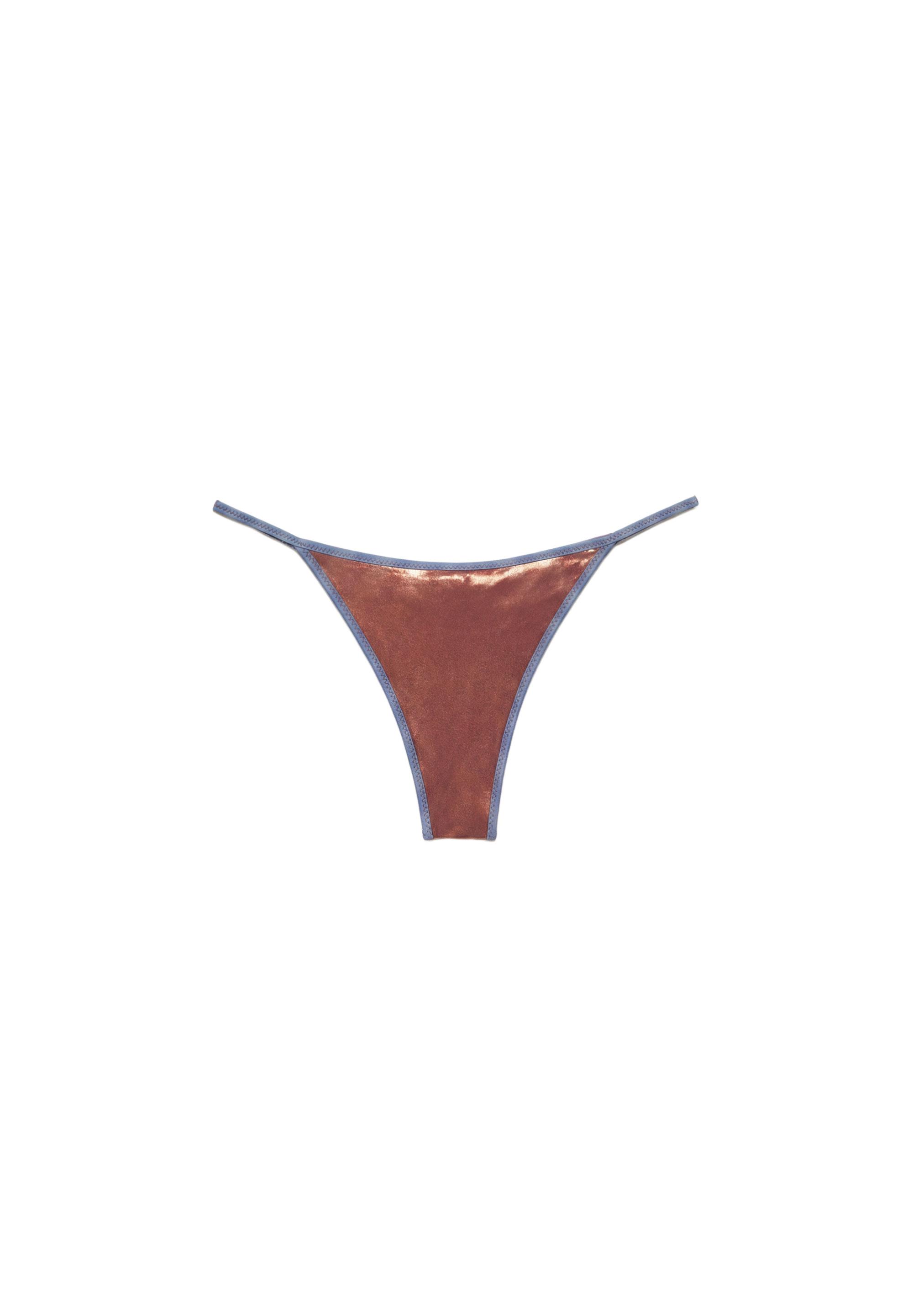 Metallic finish bikini bottoms — Copper