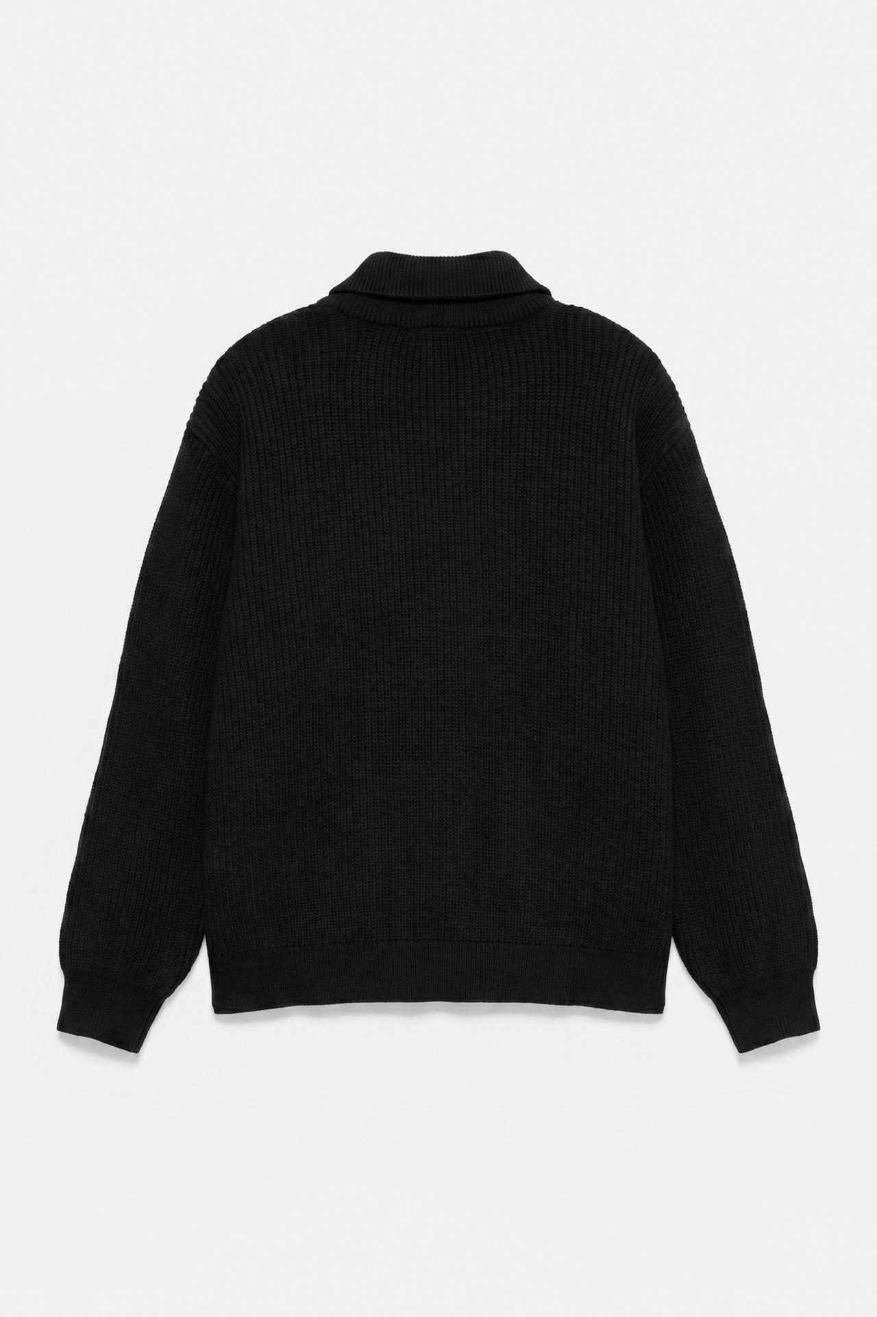 Quarter-zip jumper — Black