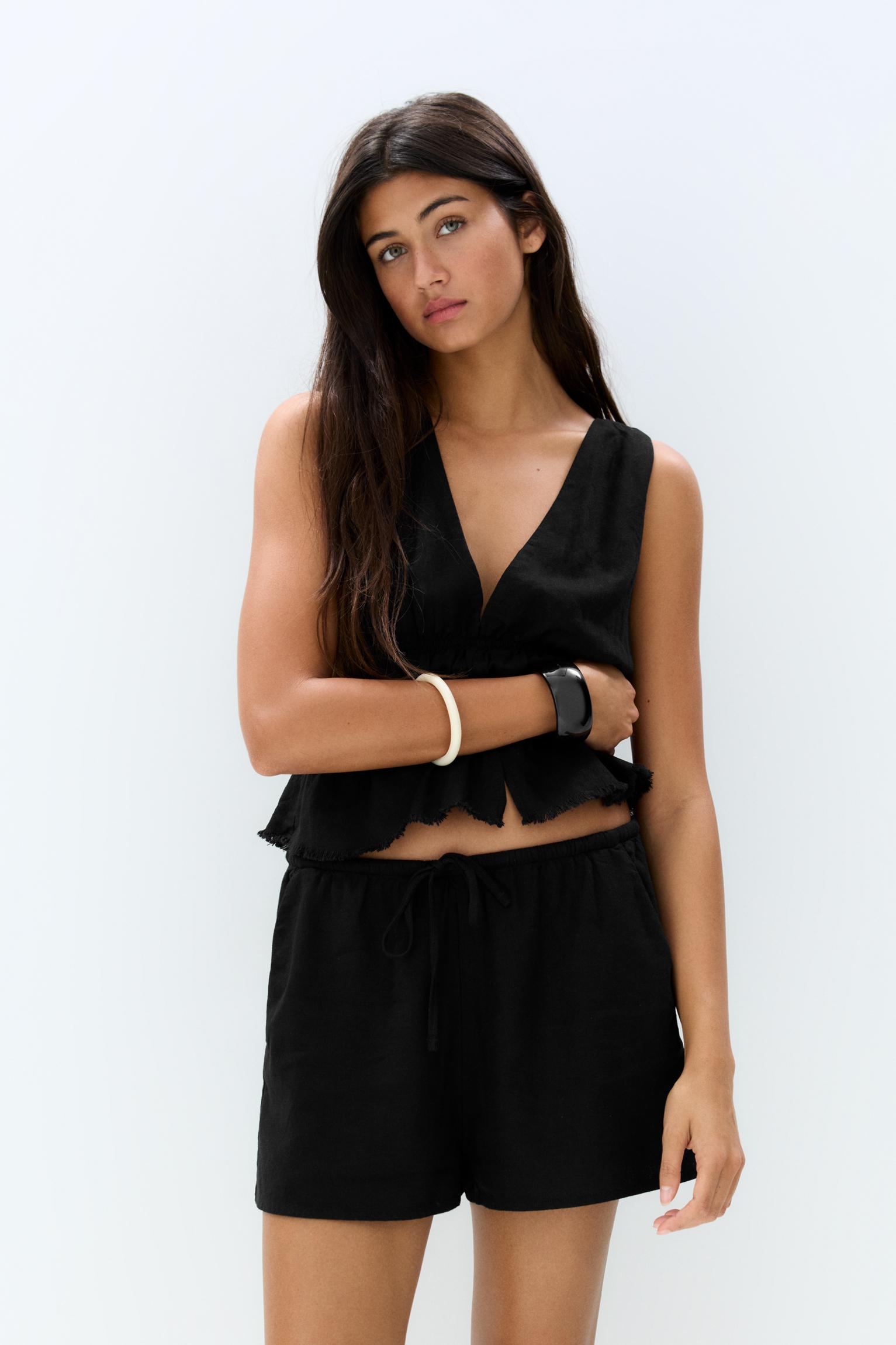 Rustikale Leinen-Shorts