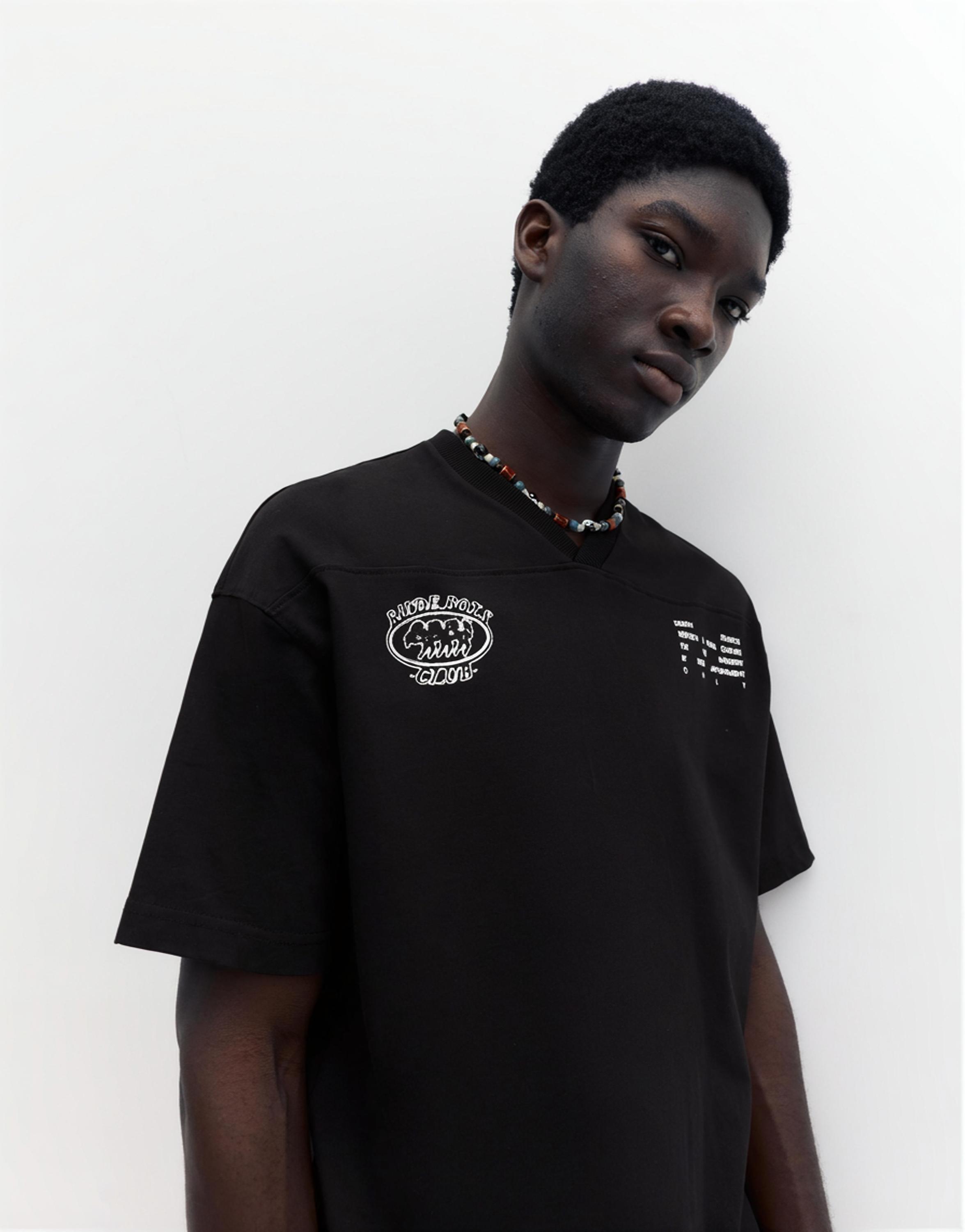 STWD V-neck T-shirt — Black