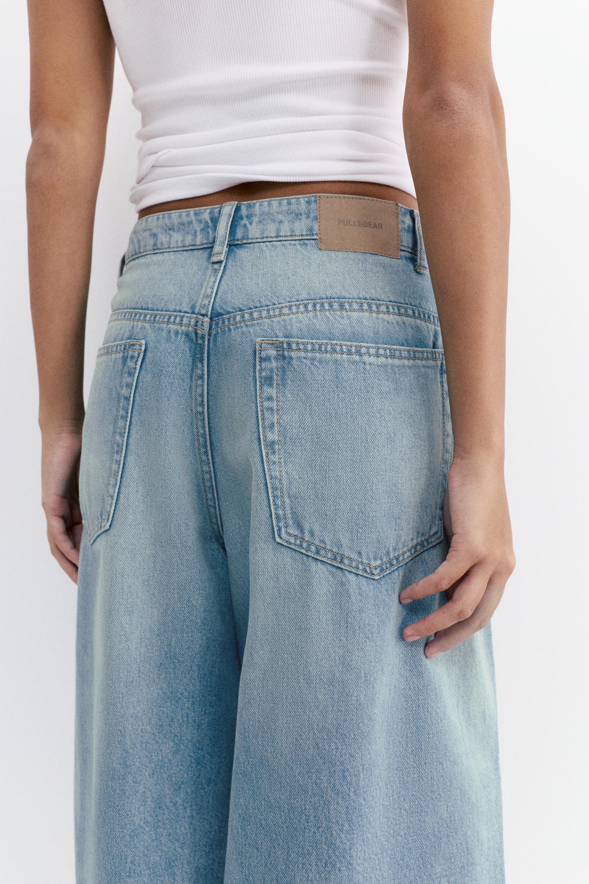 Pleated balloon fit baggy jeans