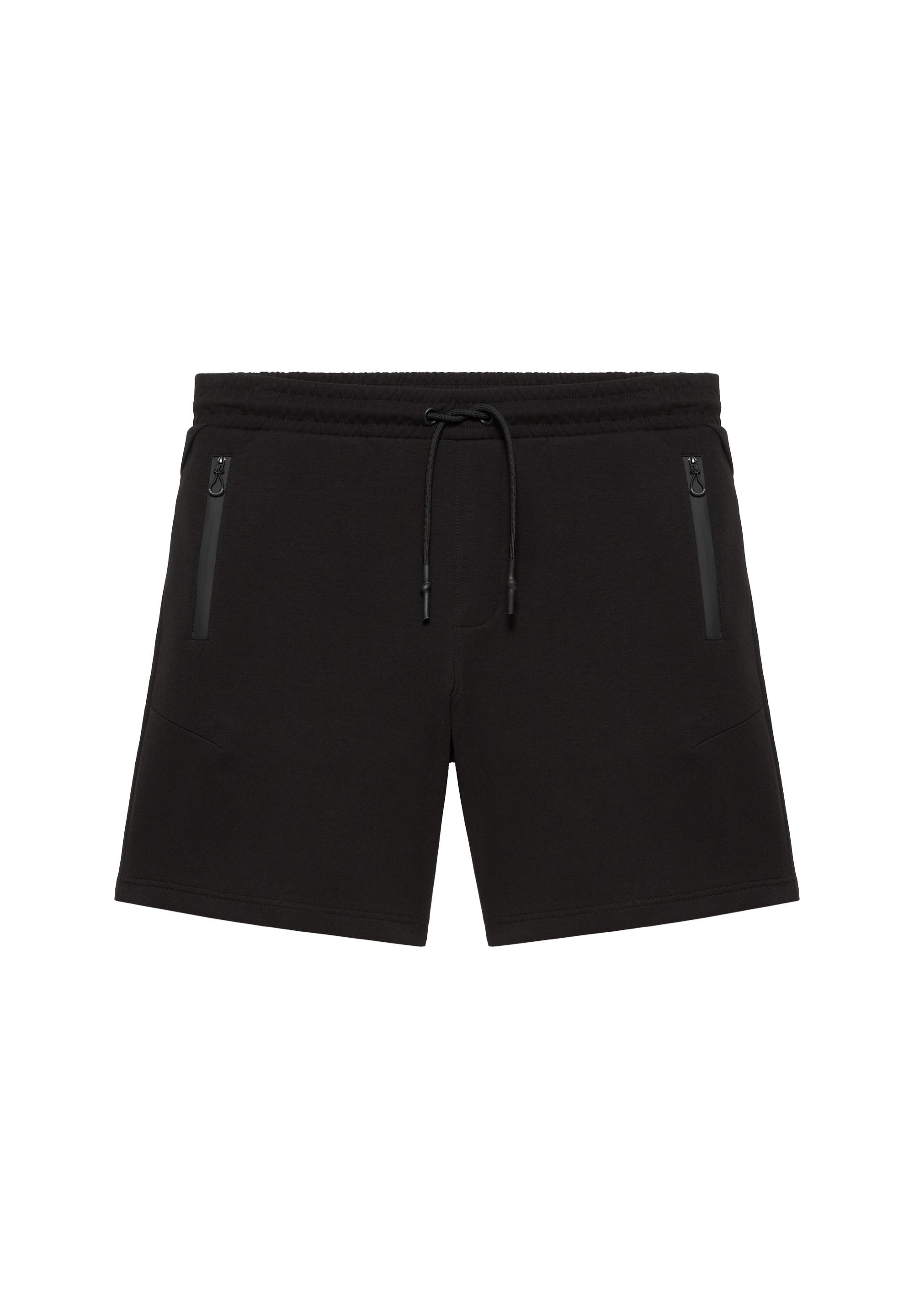 Regular fit jogger Bermuda shorts — Black