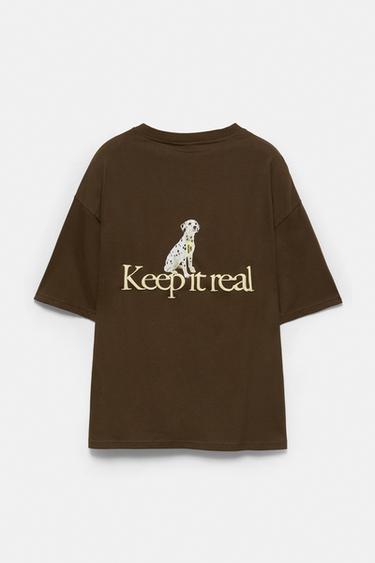 Relaxed fit graphic slogan T-shirt — Chocolate 7