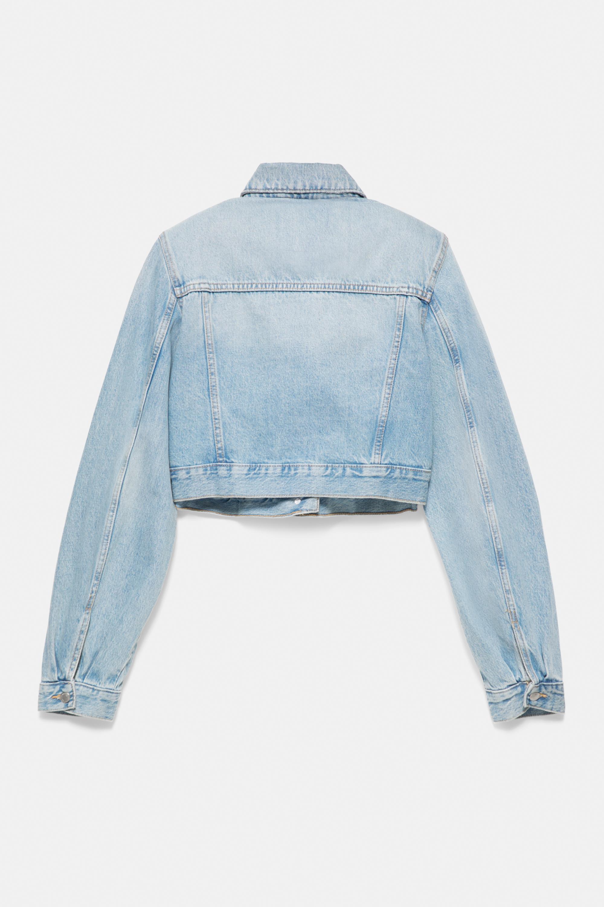 Cropped denim jacket — Pale blue