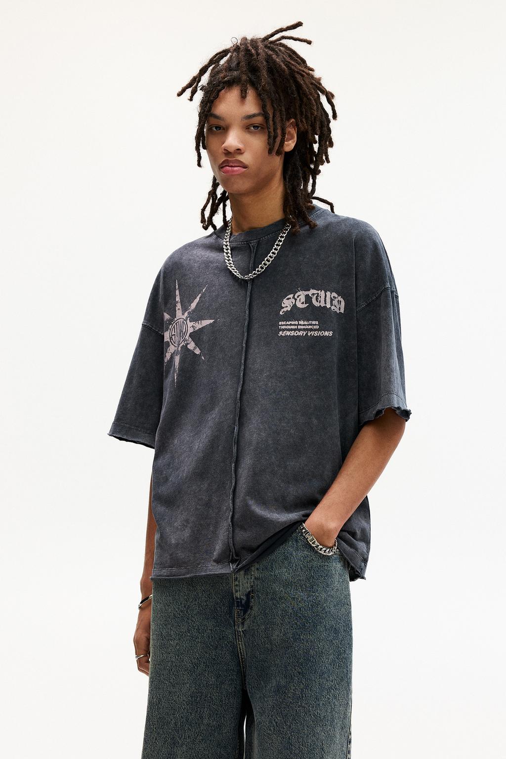 Playera manga corta desgastada PULL&BEAR