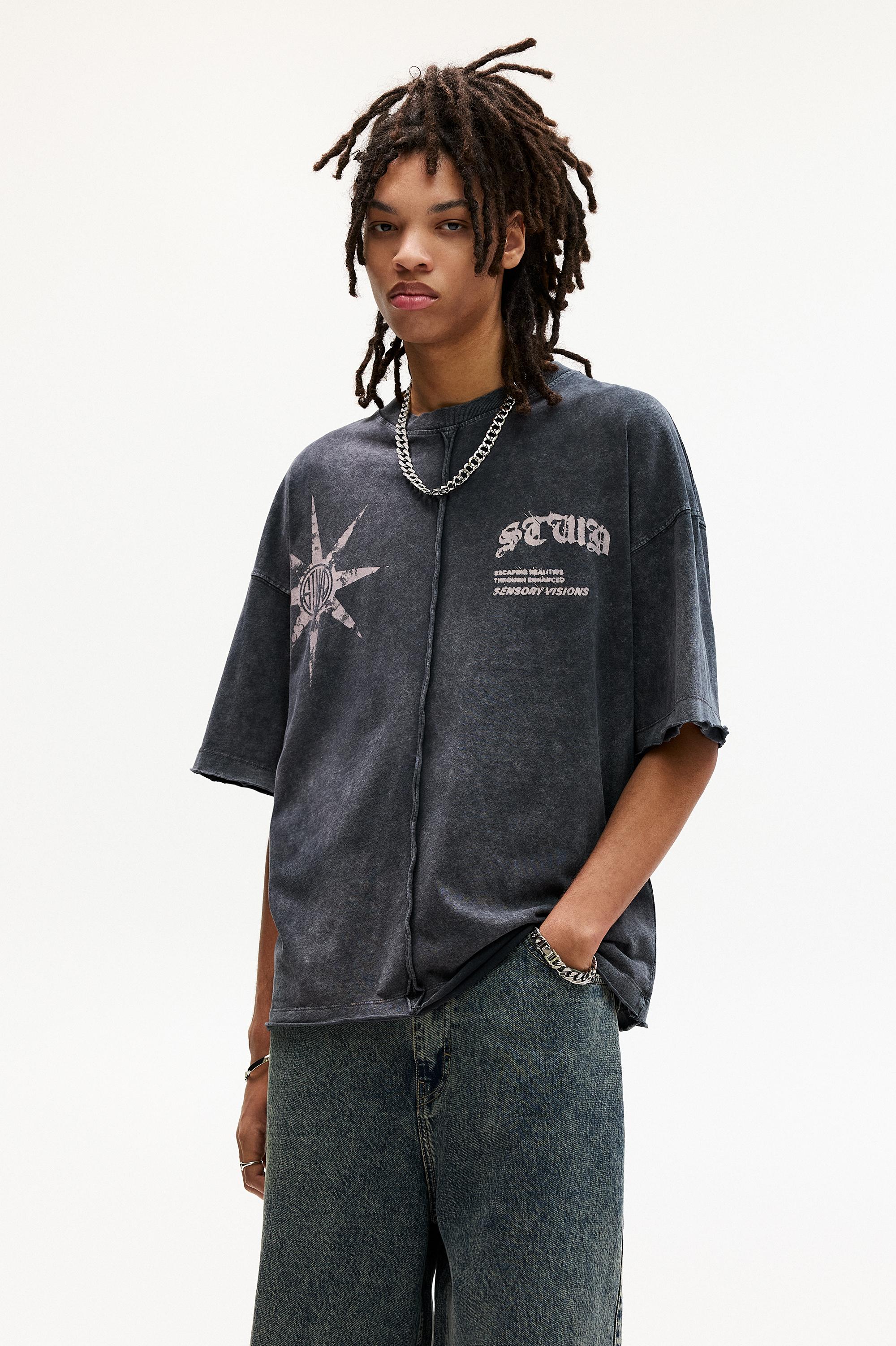 T-Shirt Mit Kurzen Ärmeln Im Used-Look