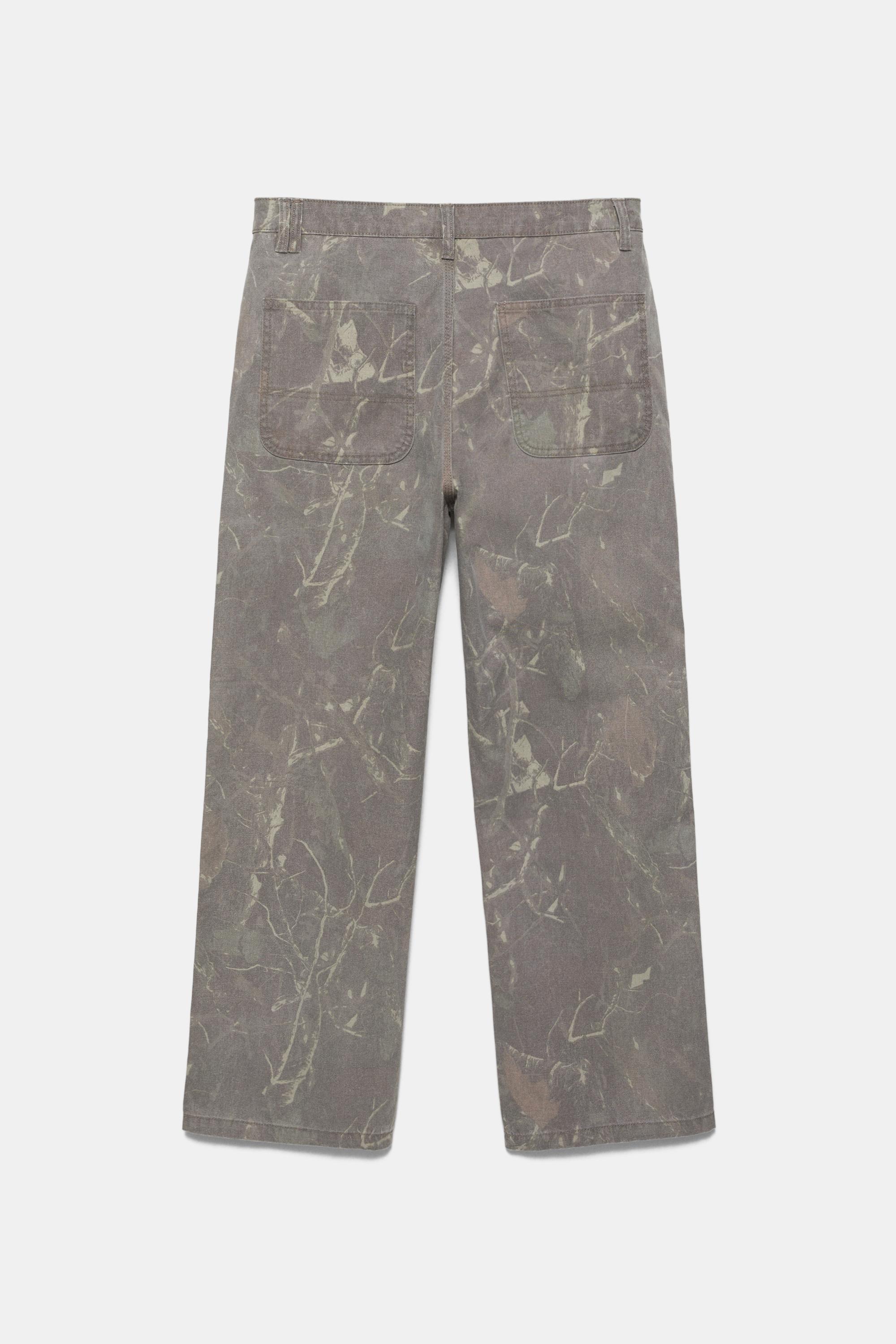 Printed wide-leg trousers — Grey