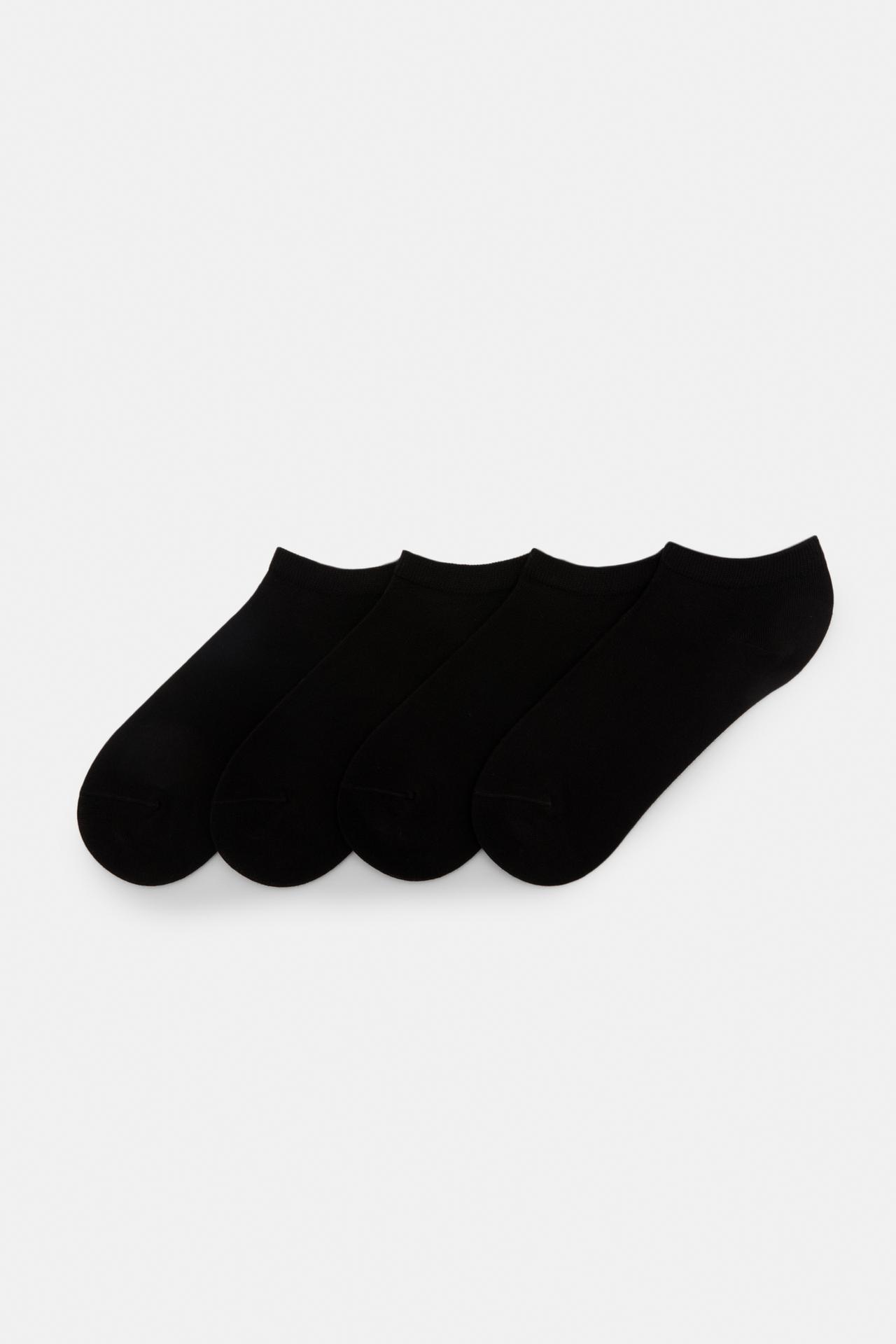 Pack of 4 pairs of ankle socks — Black