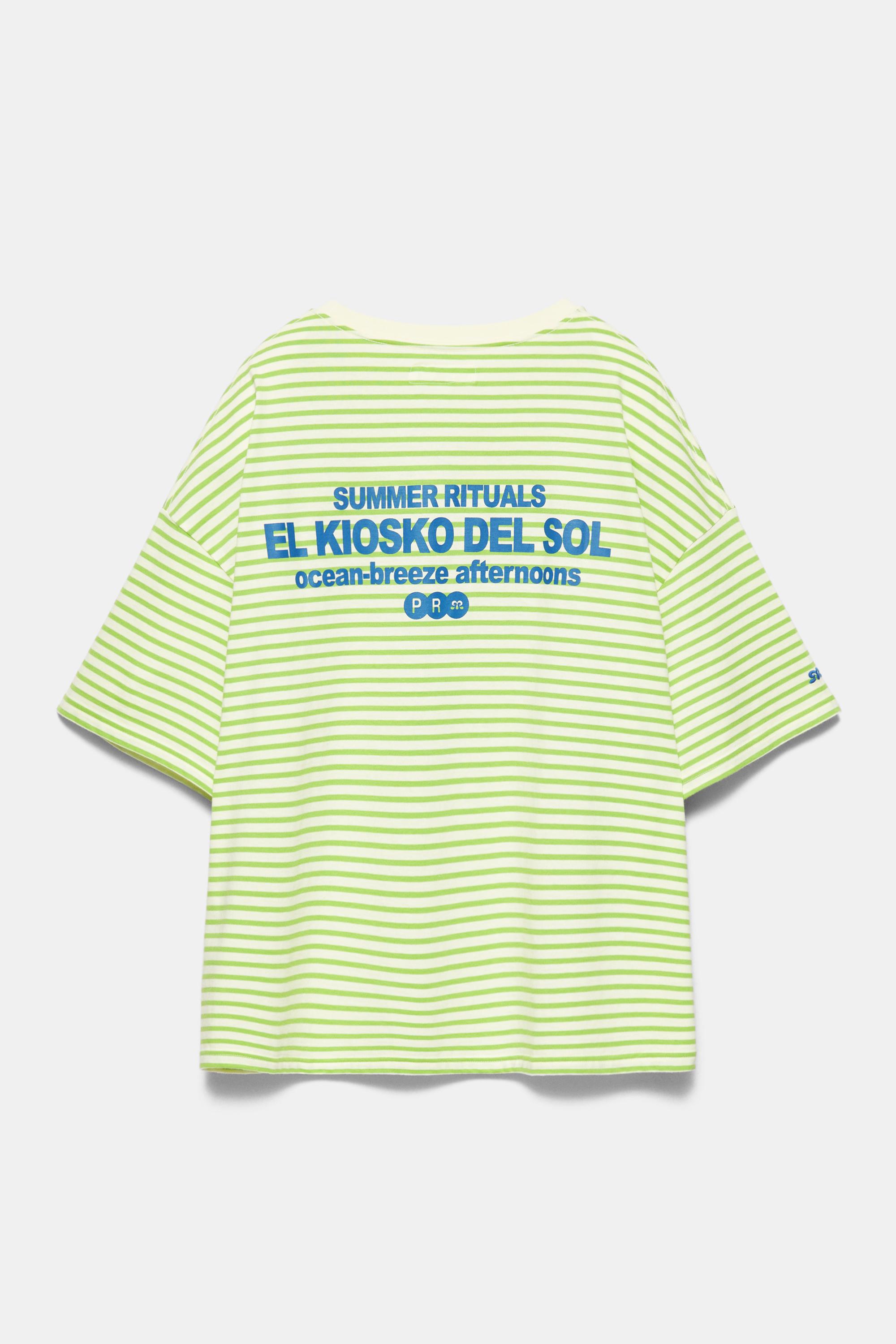 Yeşil çizgili t-shirt - Görsel 3