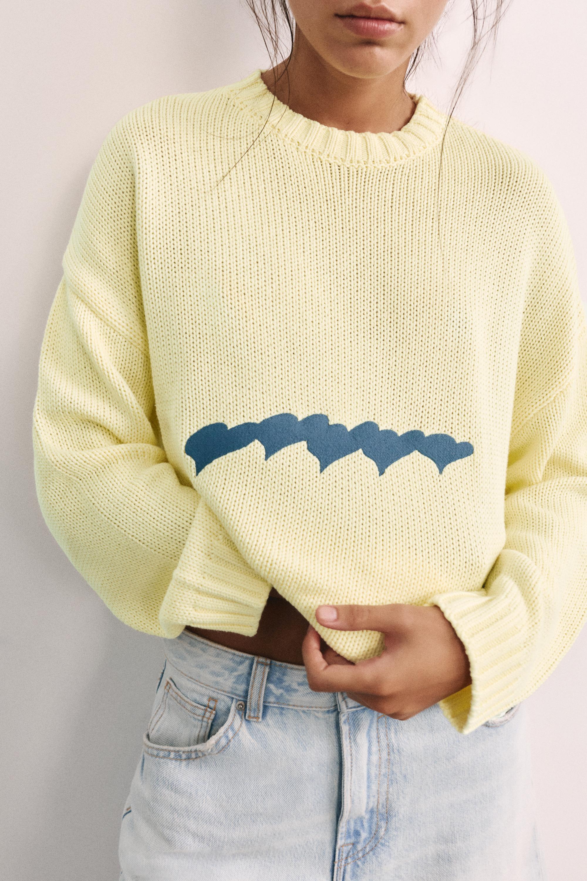 Oversize heart jumper — Yellow