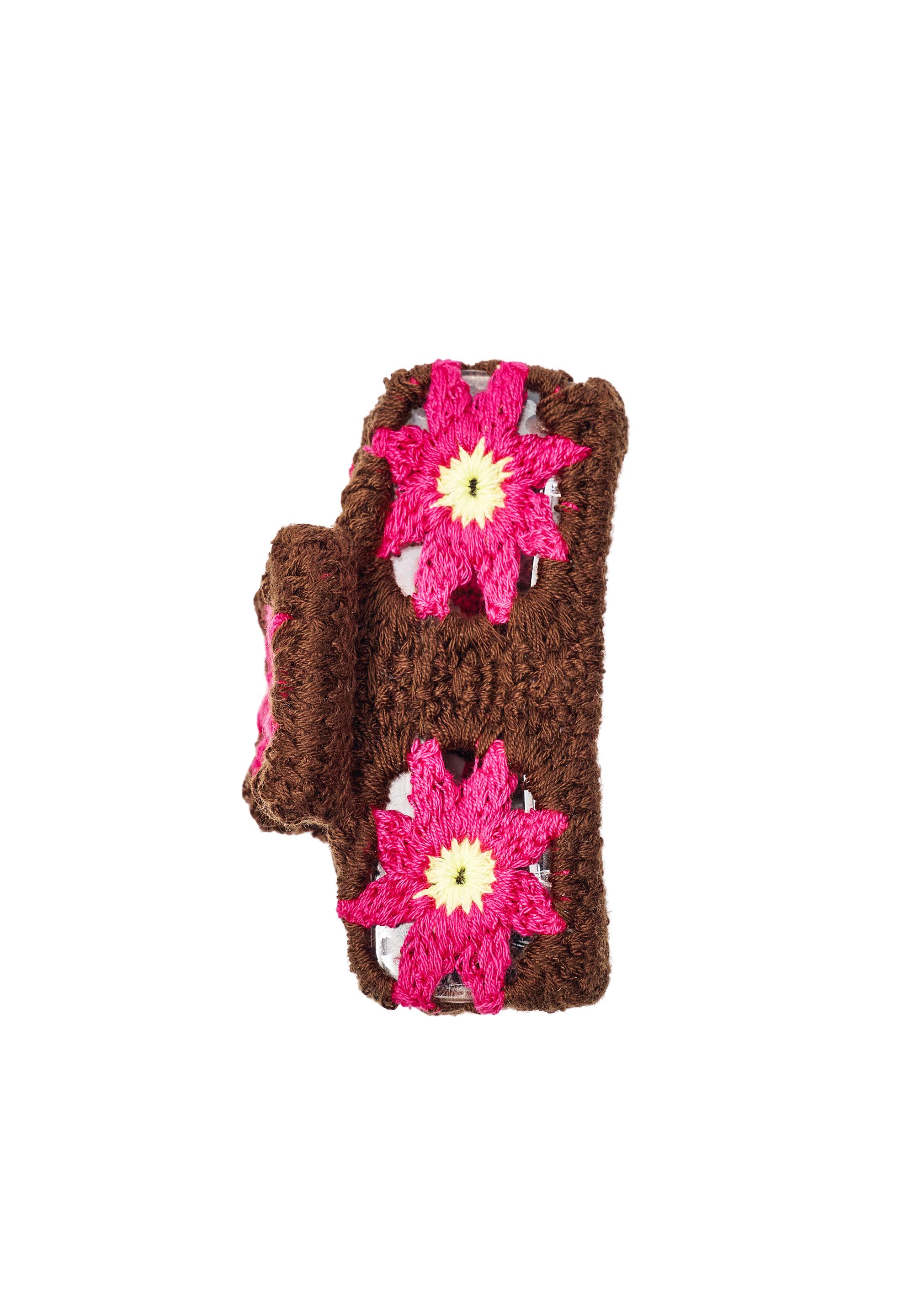 Crochet hair clip — Brown