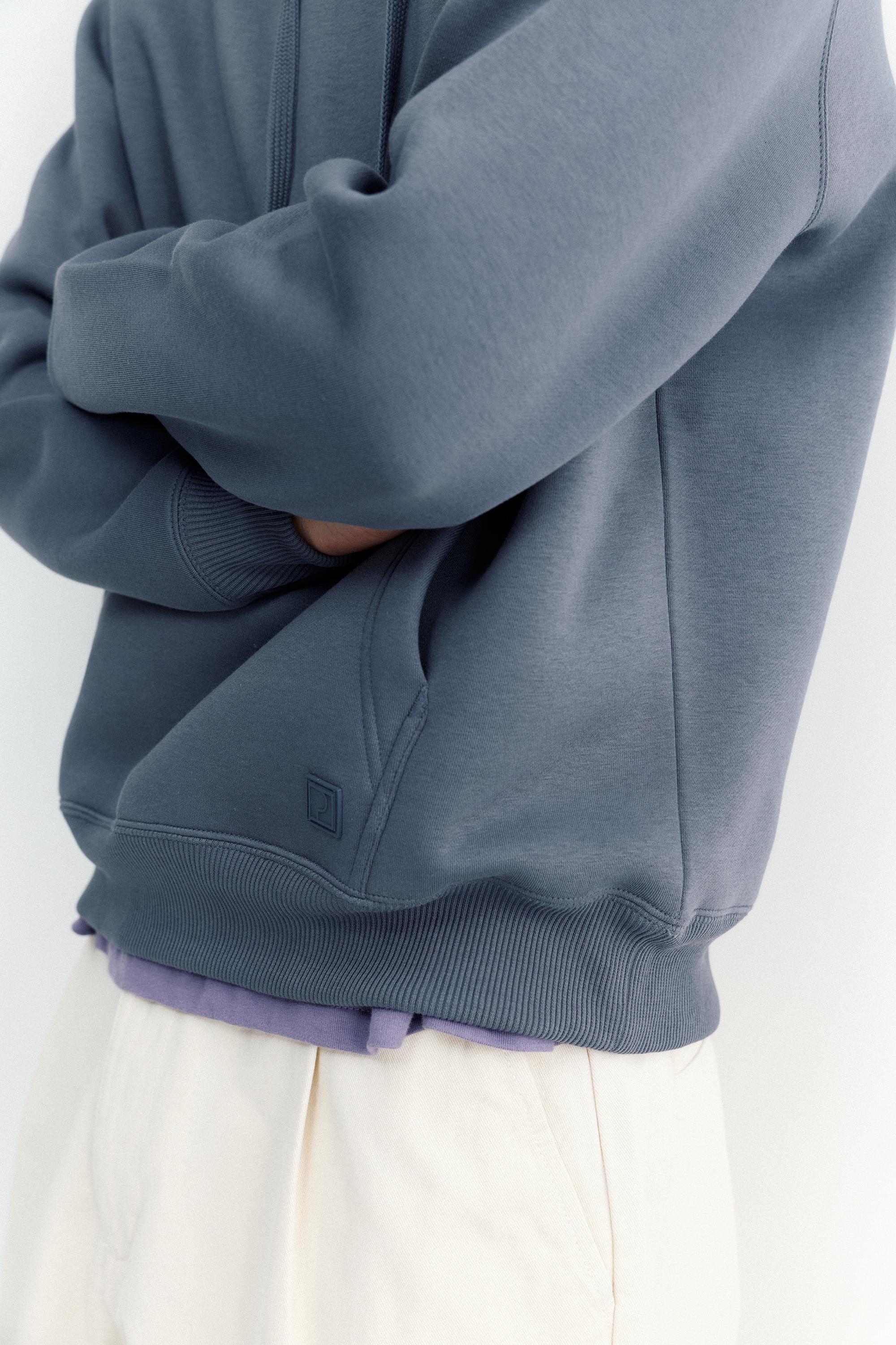 Basic hoodie — Grey blue