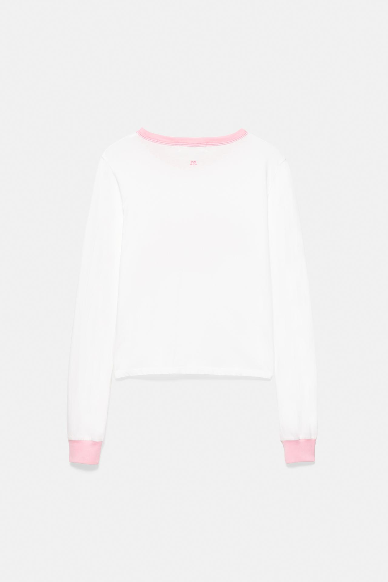'91' graphic cropped T-shirt — Ice