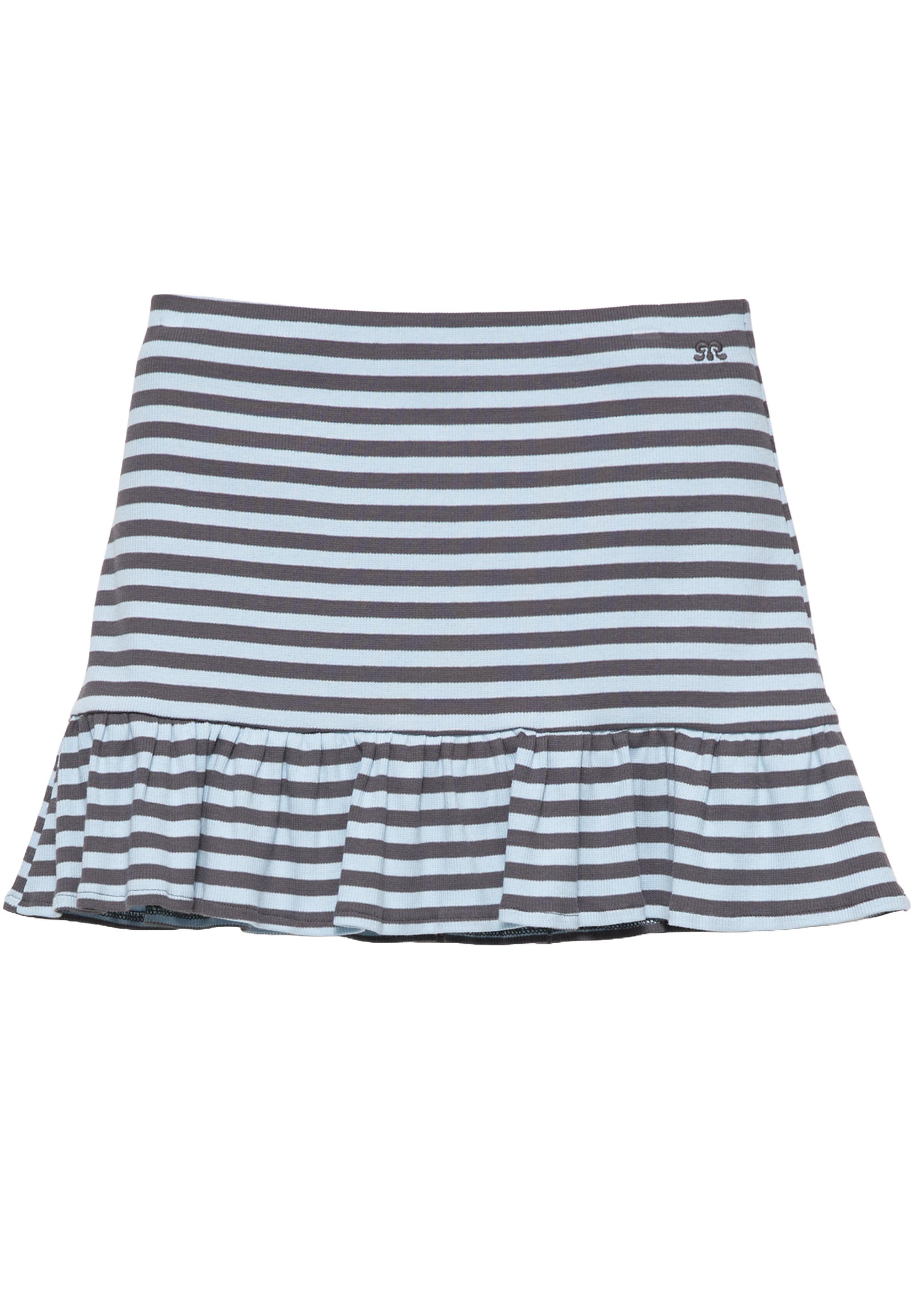 Striped ruffle mini skirt — Bluish grey
