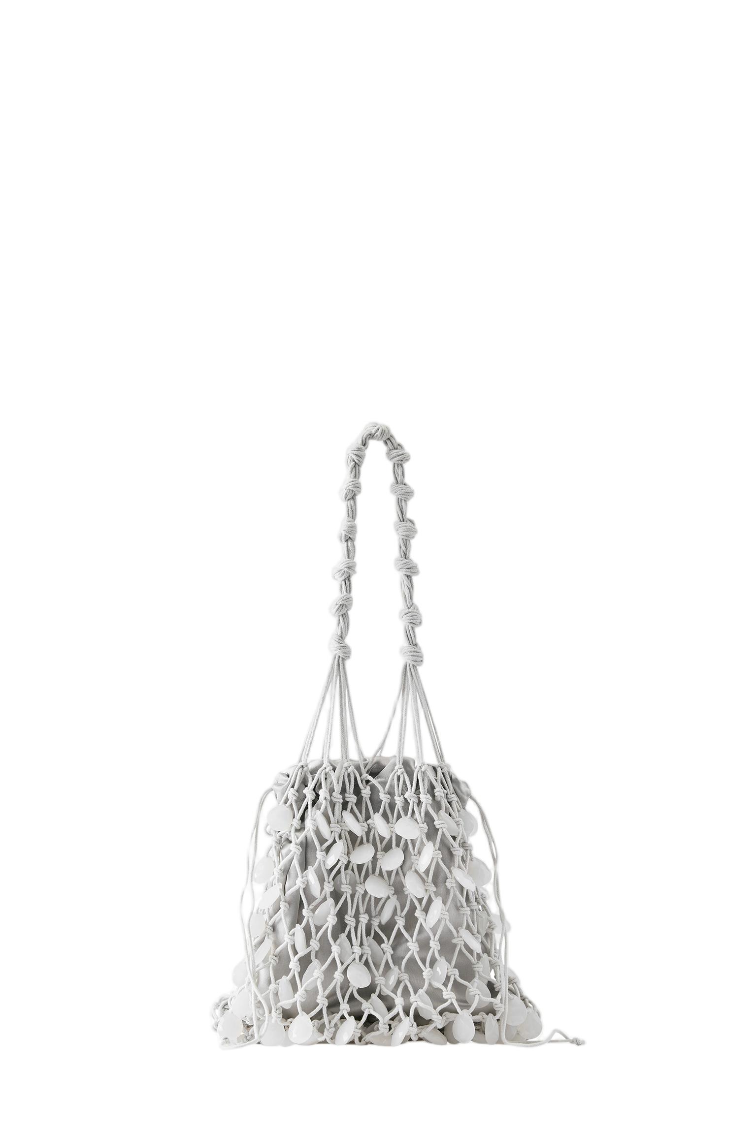 Beaded shoulder bag — Grey