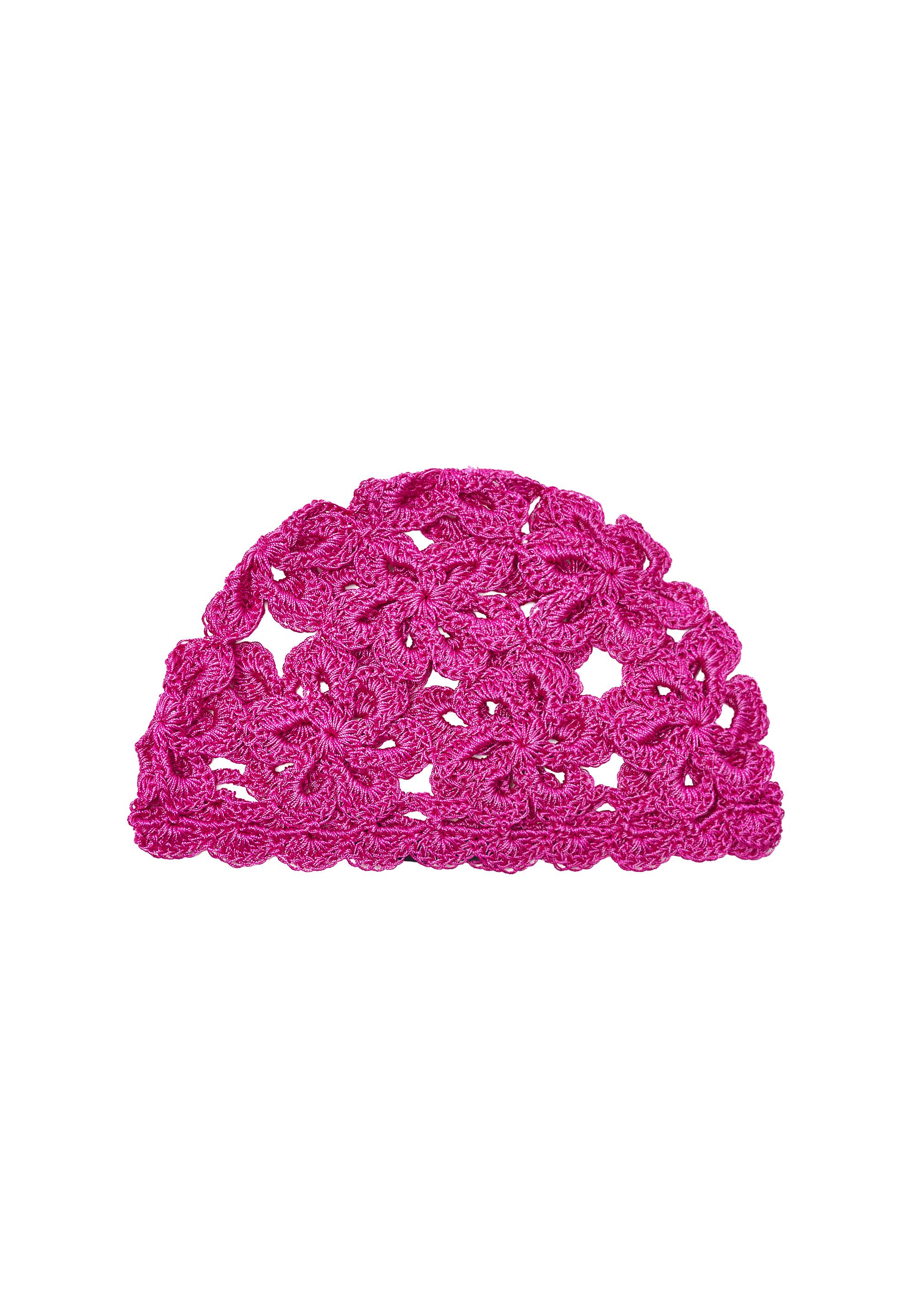 Crochet skullcap hat — Fuchsia
