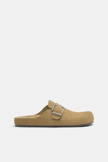 Leather buckle clogs — Sand 1