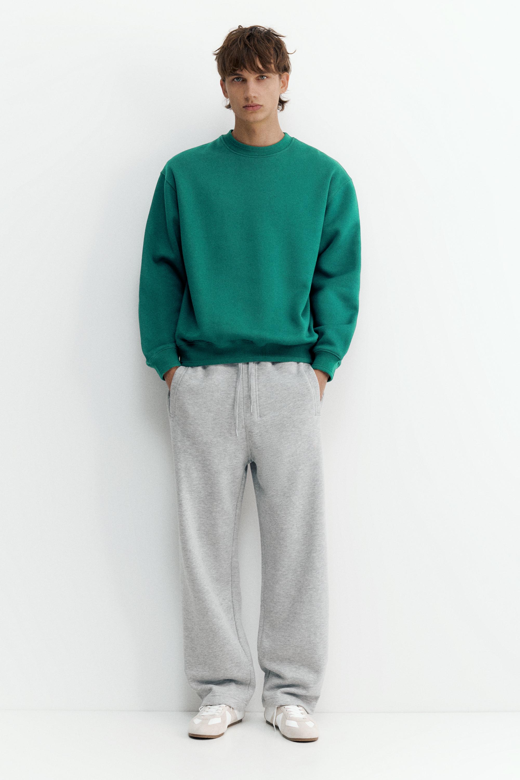 Relaxed fit round neck sweatshirt — Bottle