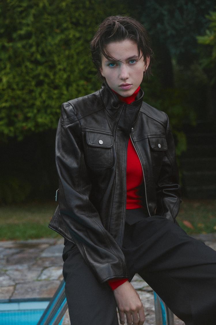 100% leather jacket — Black