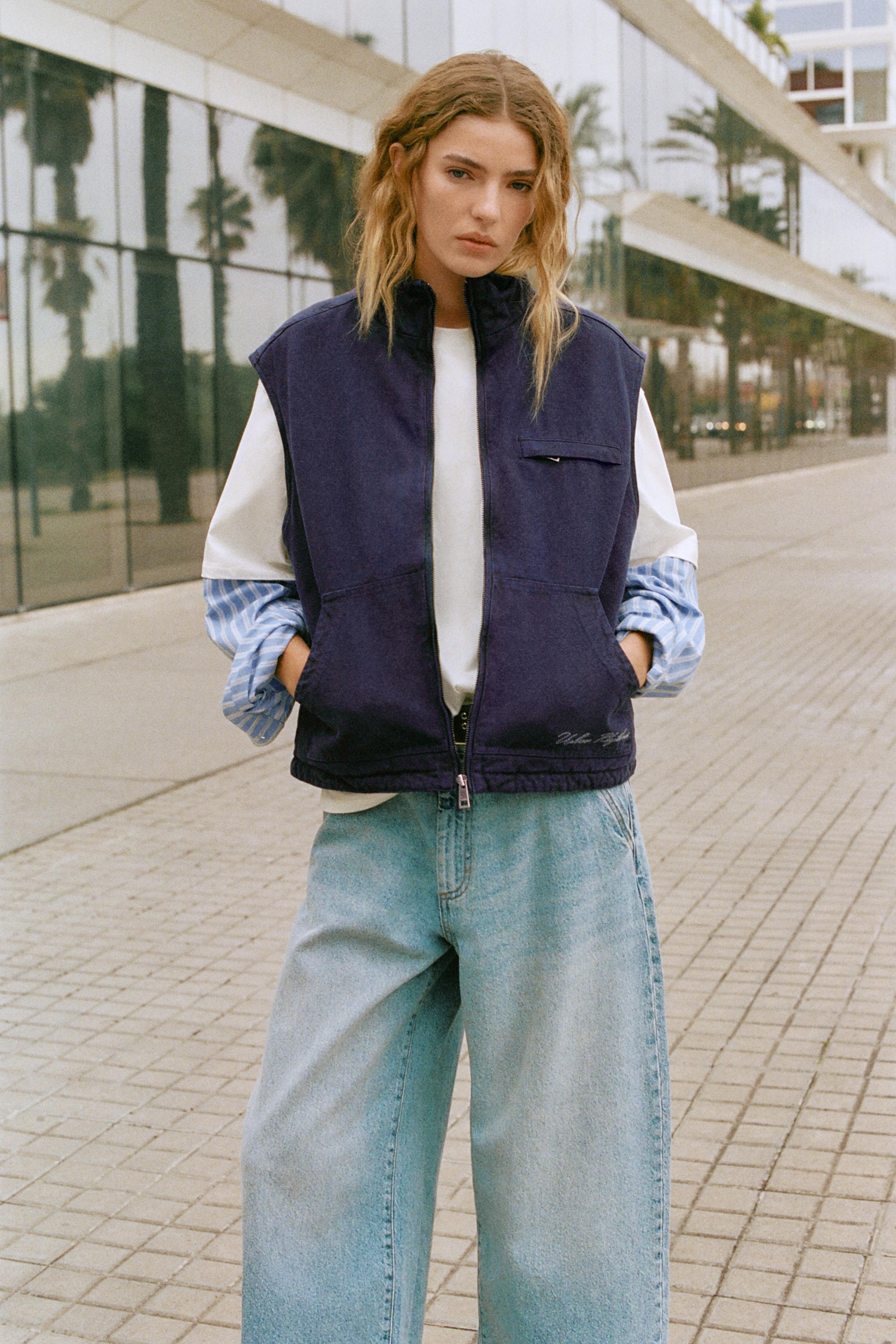 Quilted cotton vest — Navy