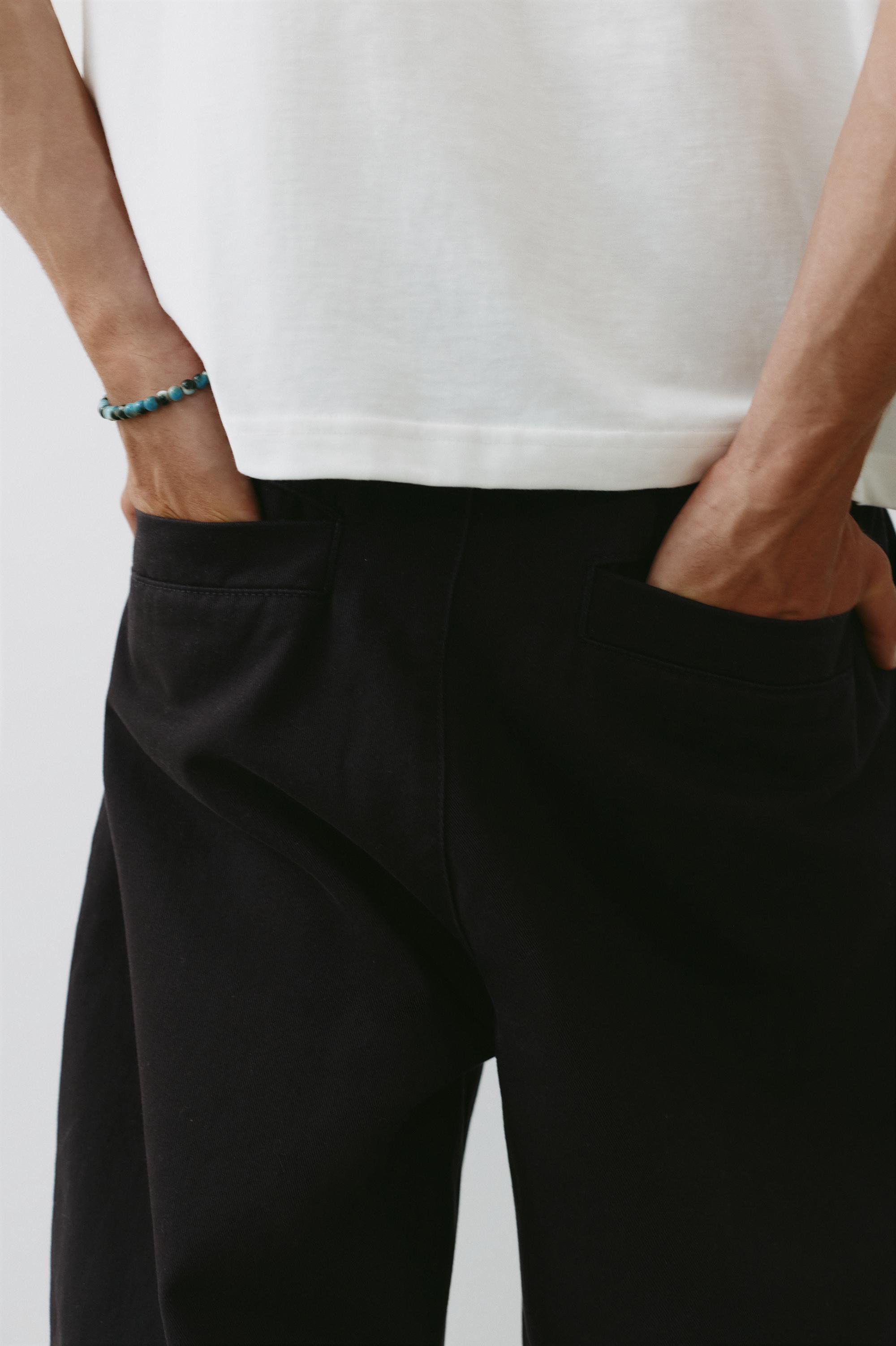 Baggy darted chinos — Black