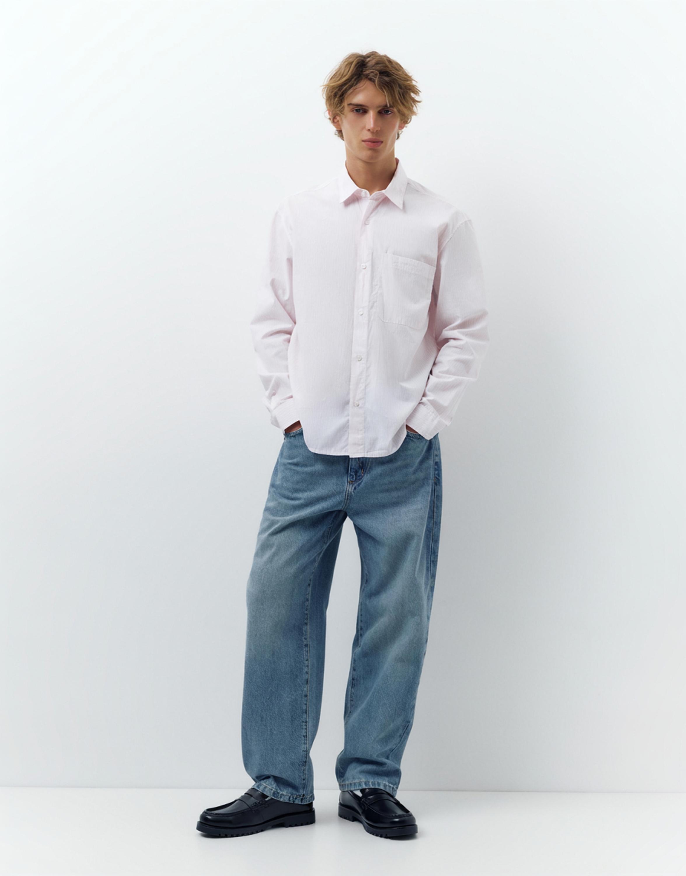 Çizgili uzun kollu gömlek - Görsel 12