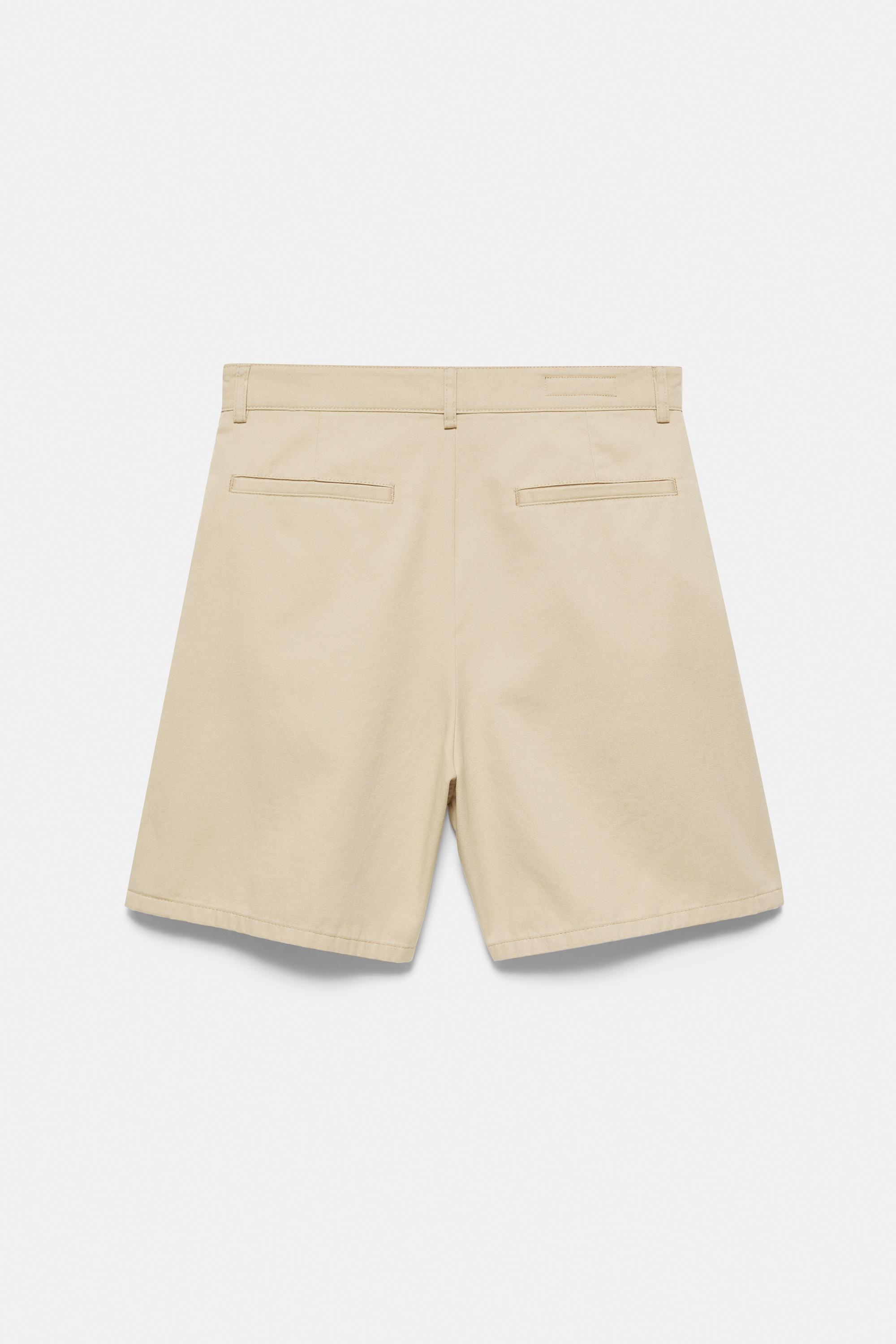 Darted Bermuda shorts — Beige