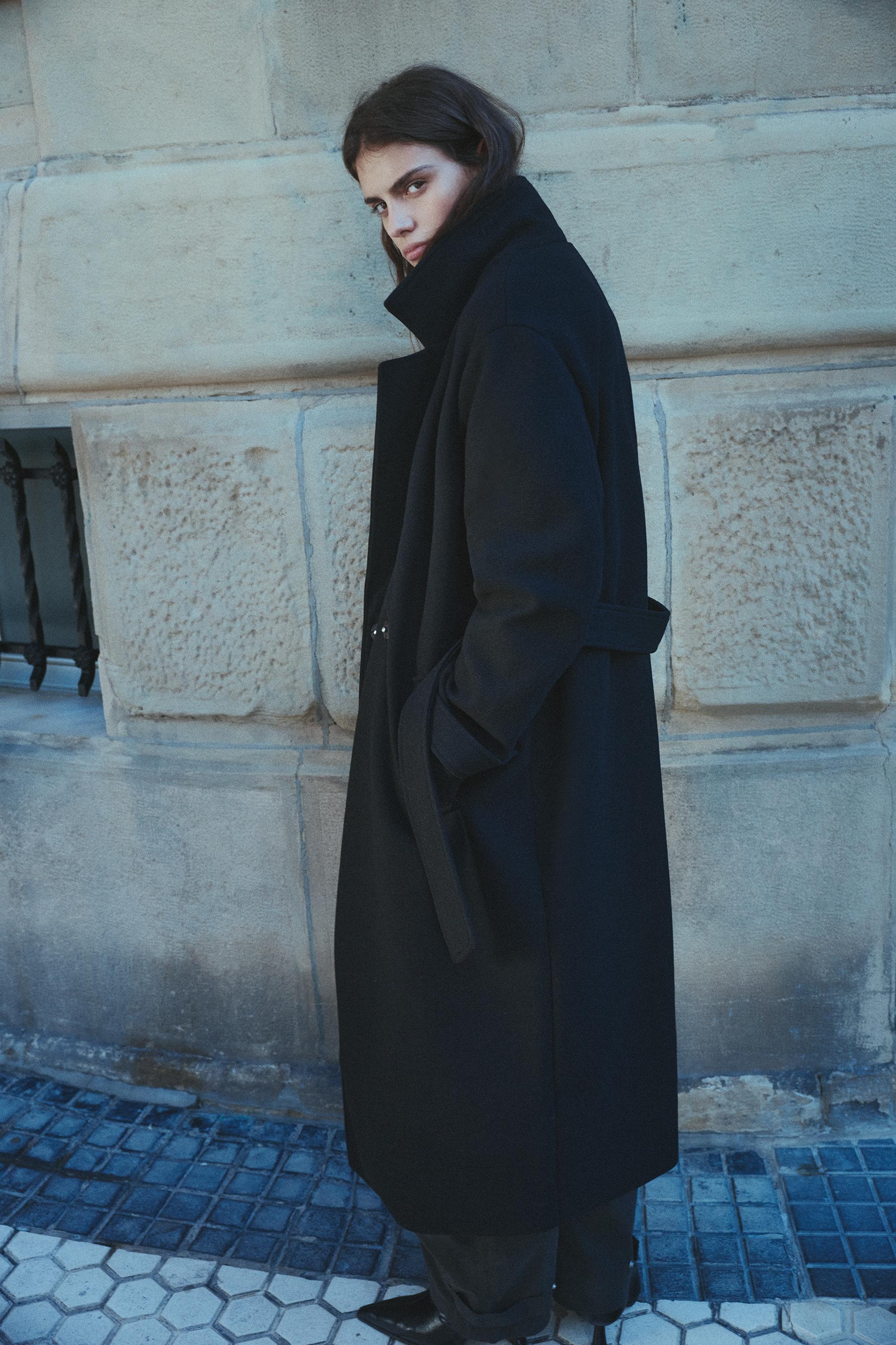 Cappotto Lungo Con Cintura