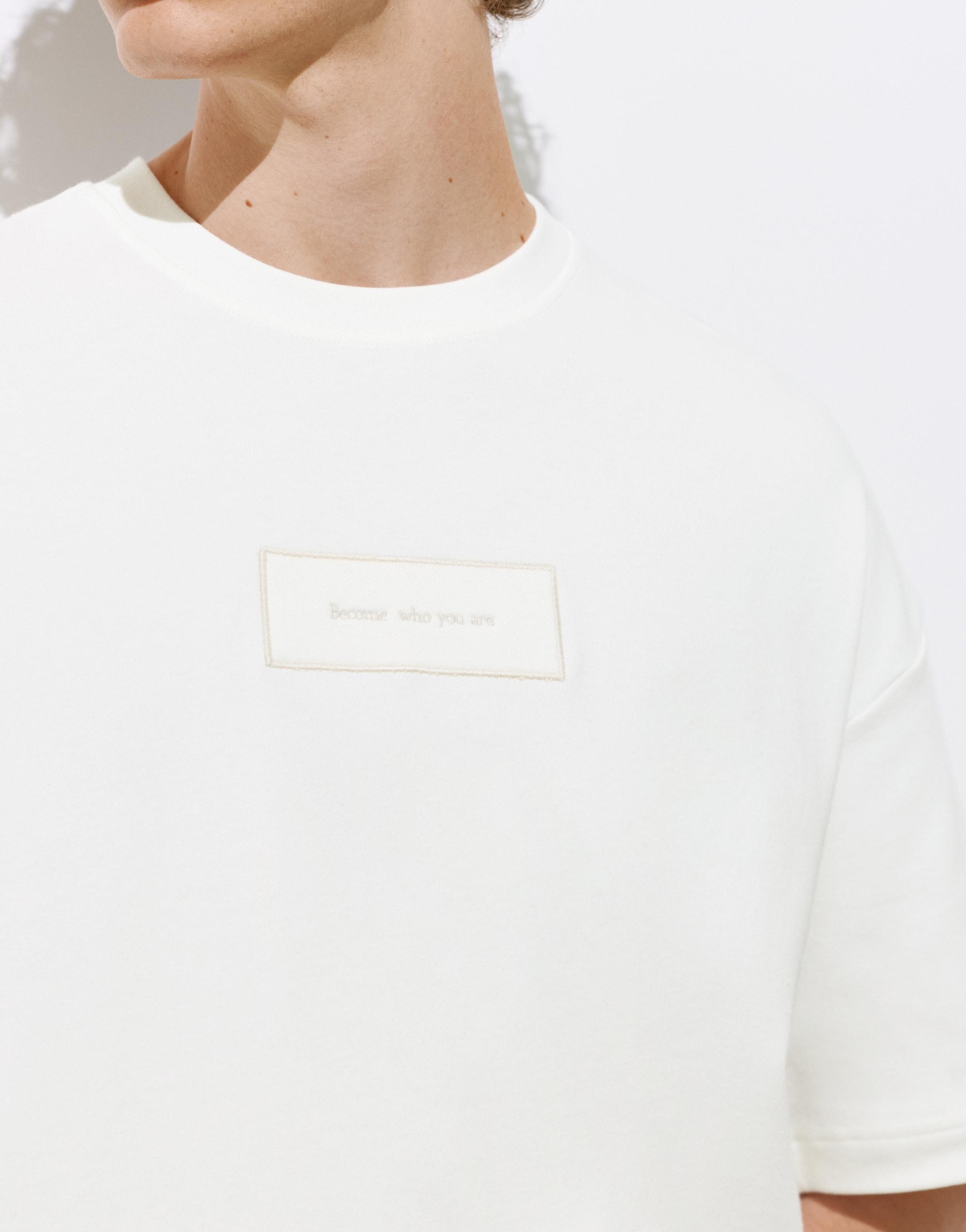 Short sleeve sweatshirt with graphic — Off white
