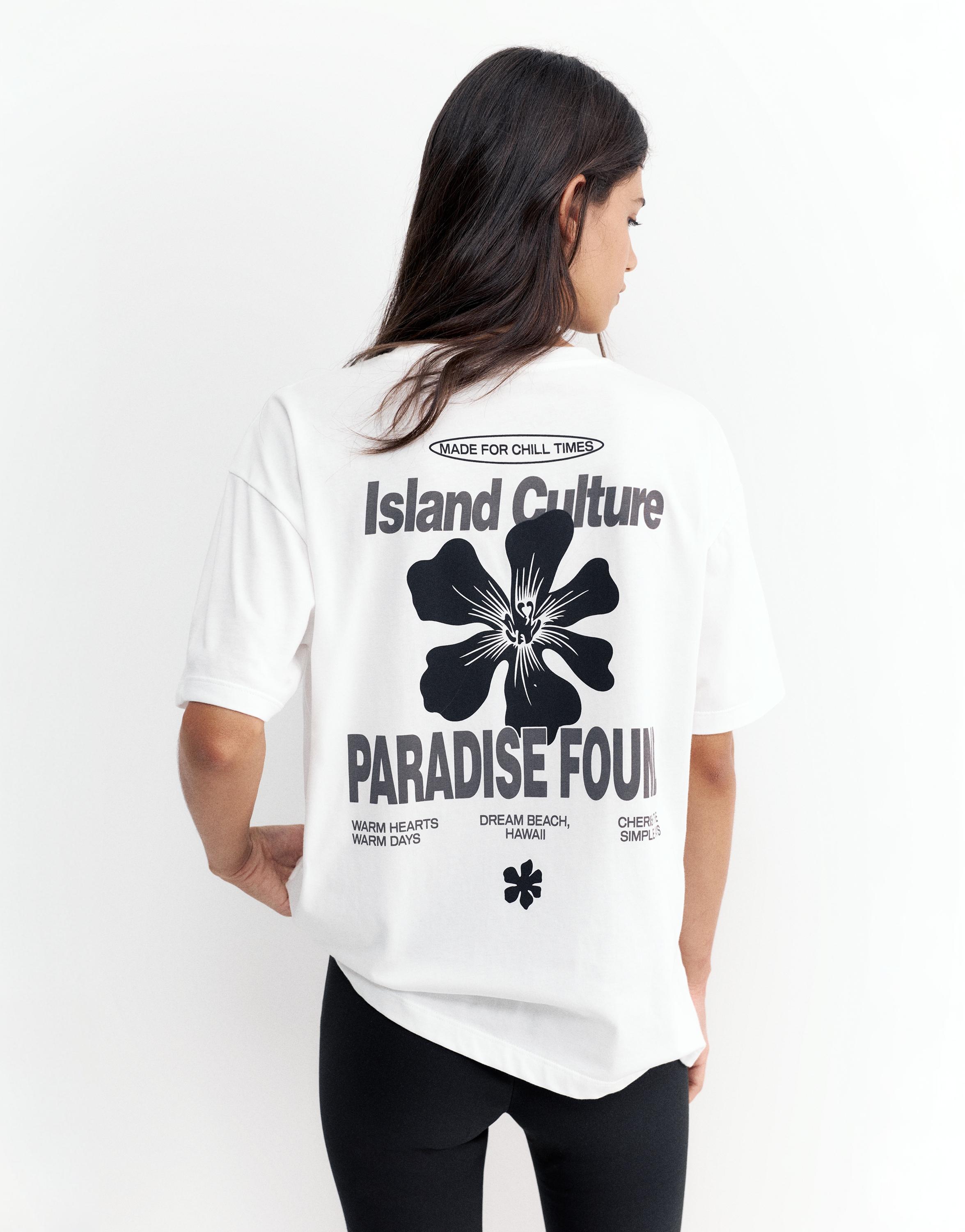Oversize floral graphic T-shirt — Ice