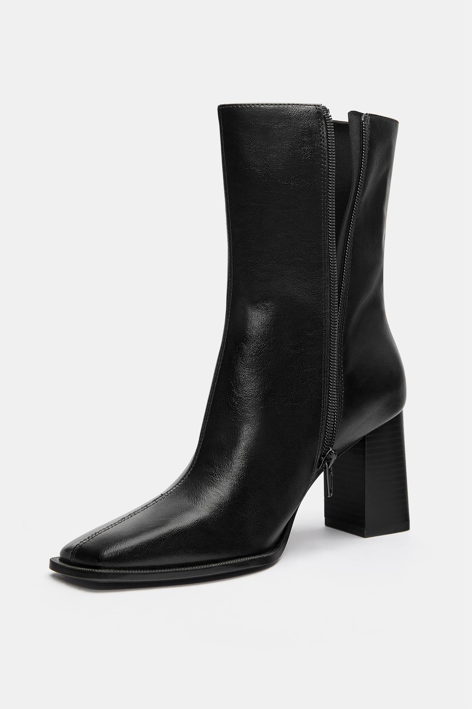 High-heel ankle boots — Black