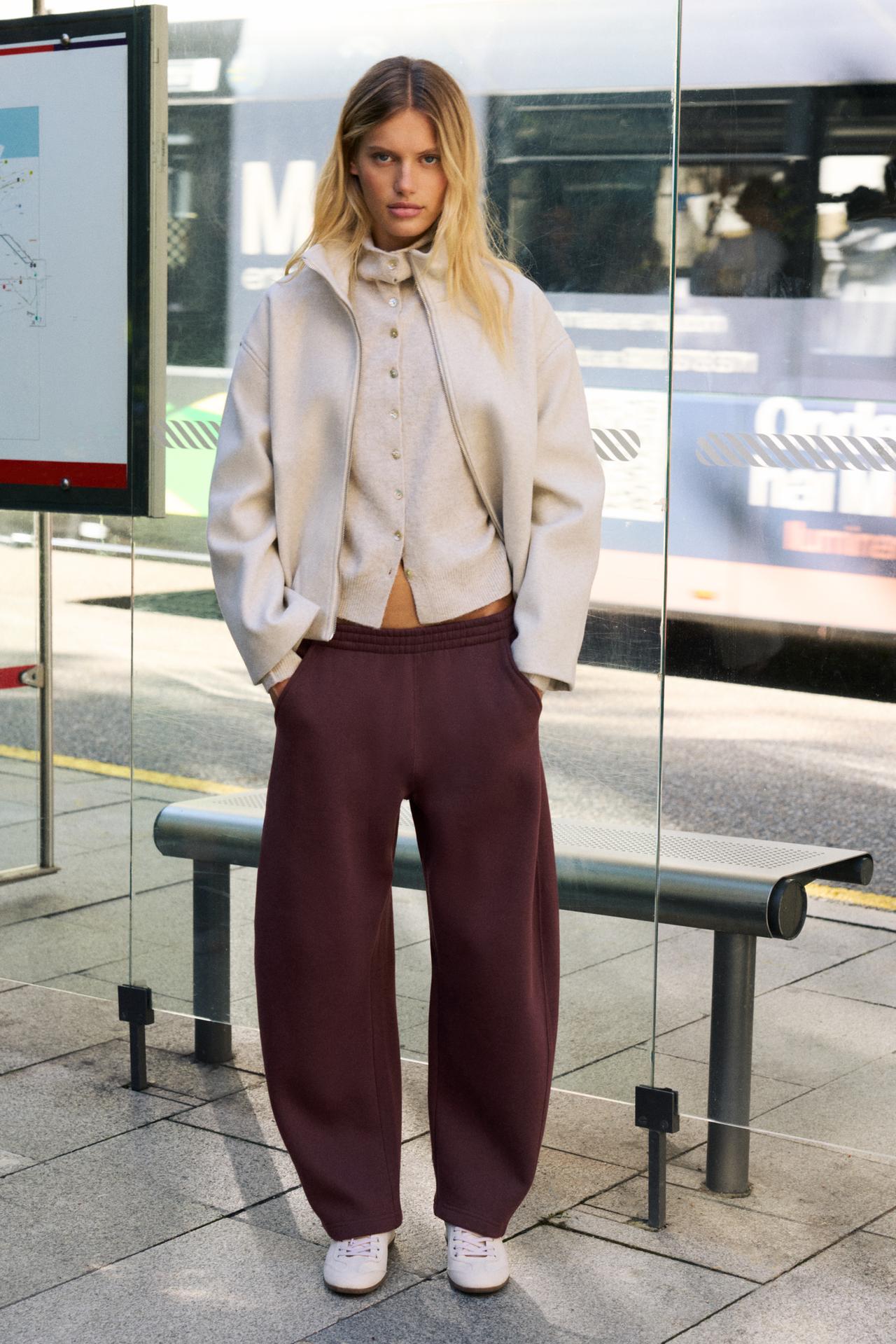 Barrel-leg joggers — Brown