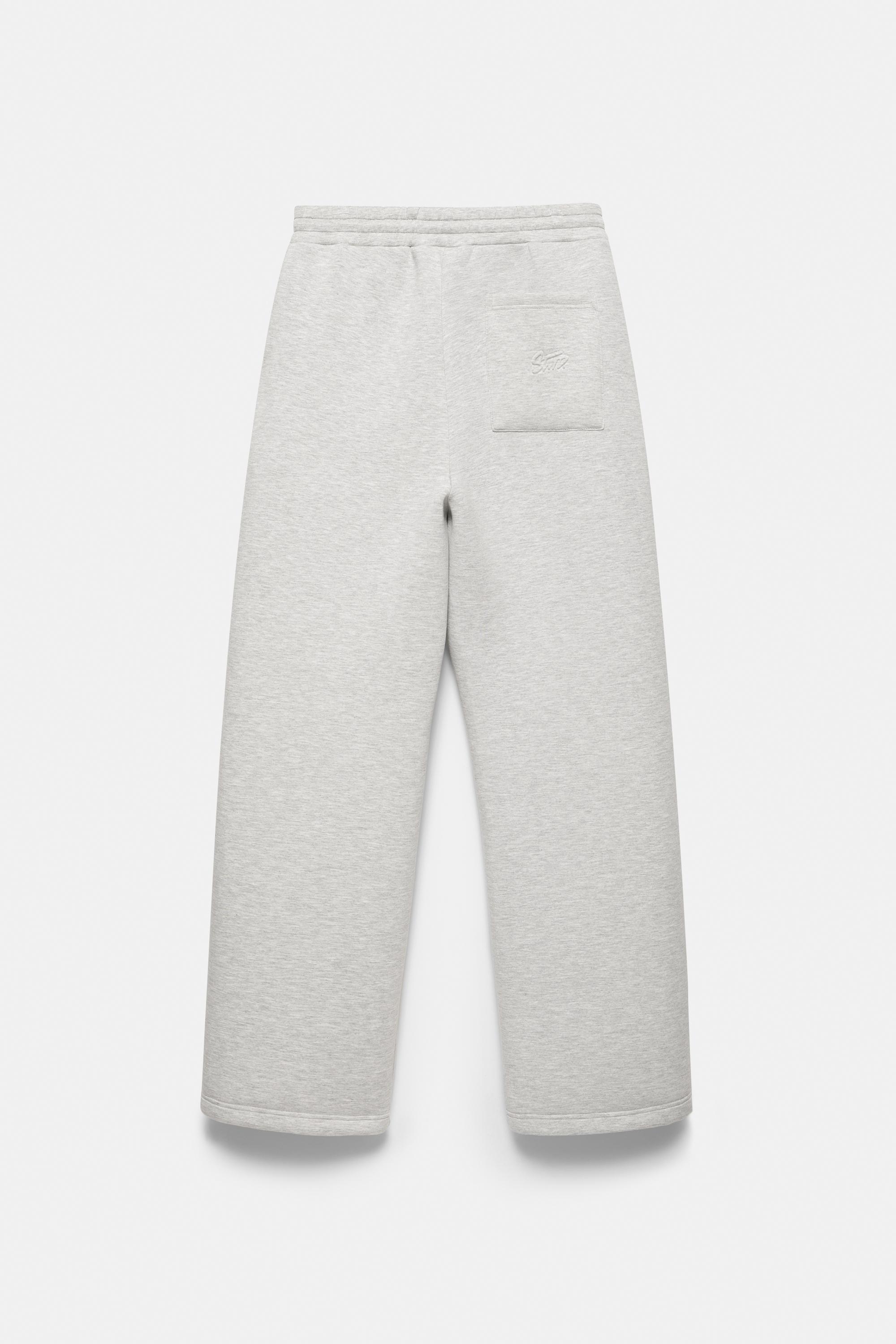 Neoprene-effect baggy trousers — Grey marl