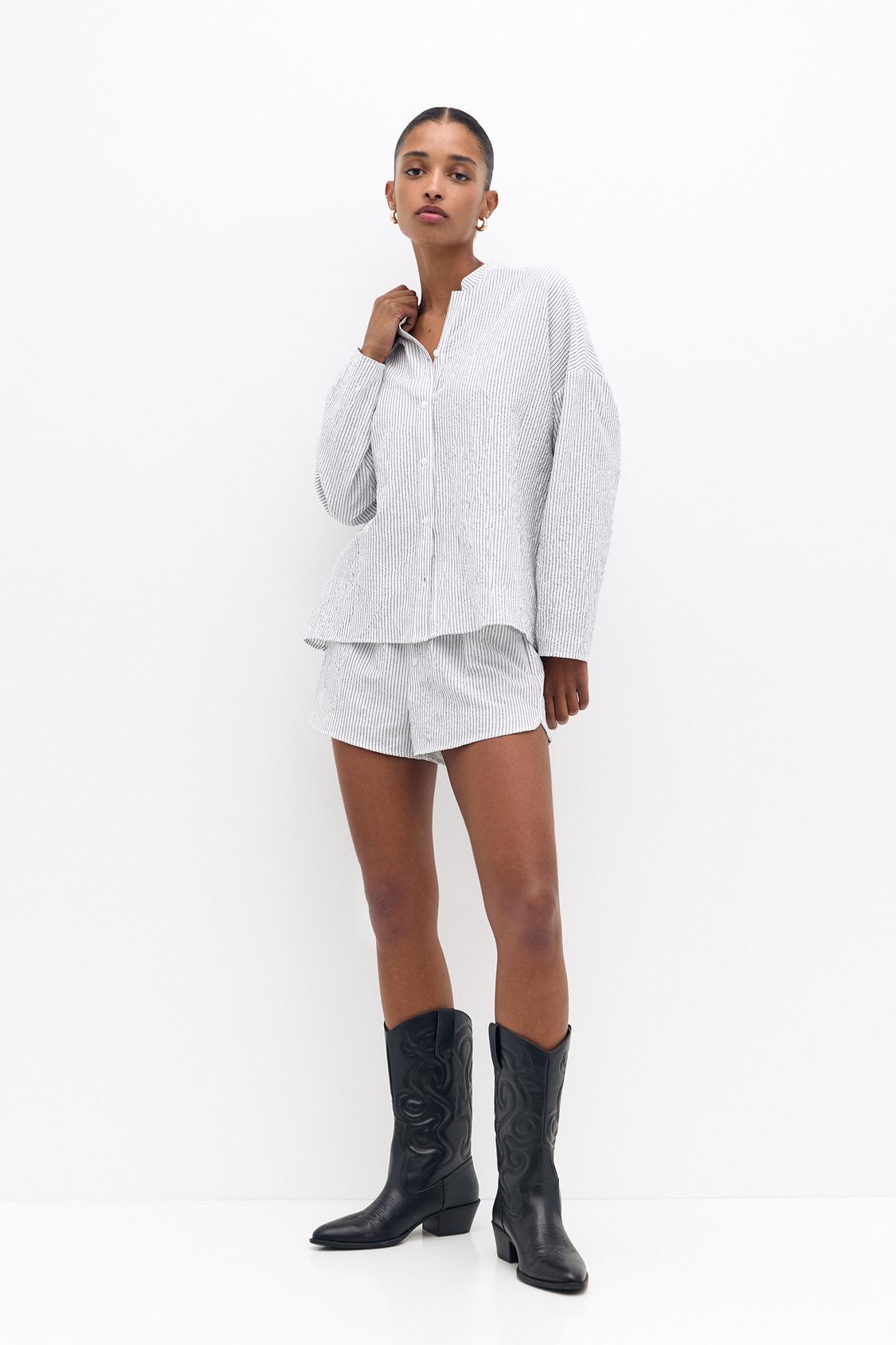 Gestreiftes Oversize-Hemd - PULL&BEAR