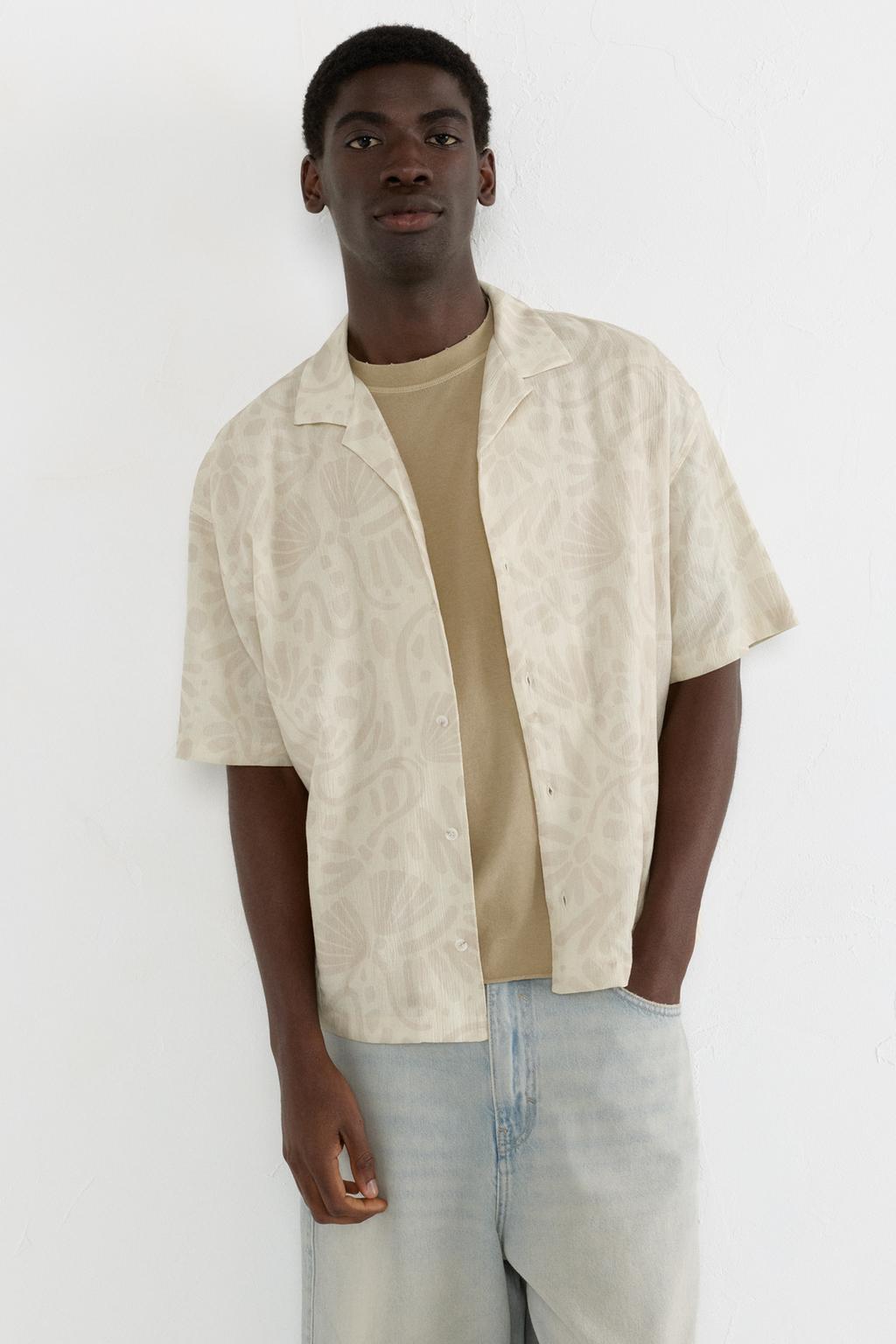 Camisa manga curta estampado PULL&BEAR - Main Image