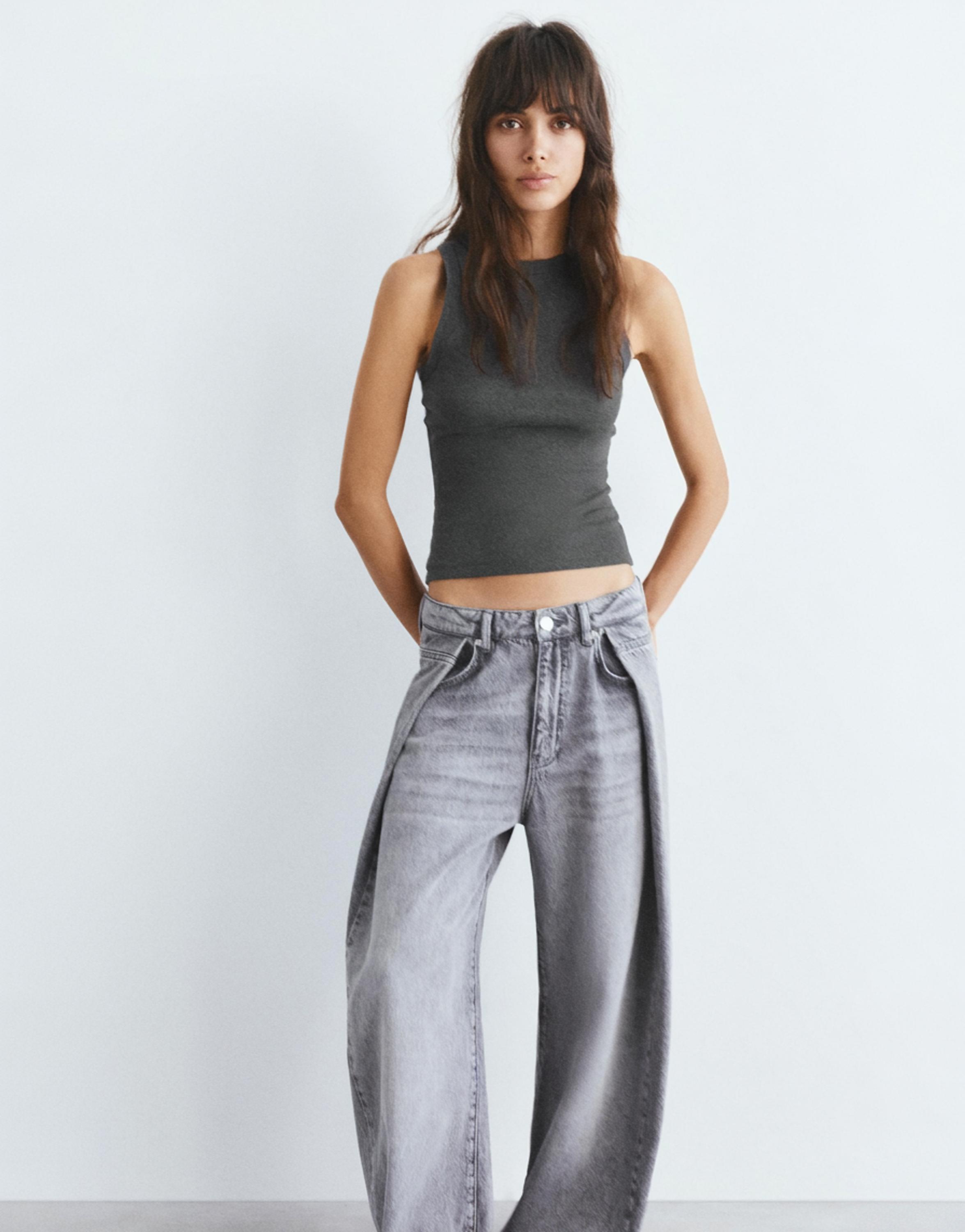 Round neck tank top — Medium marl