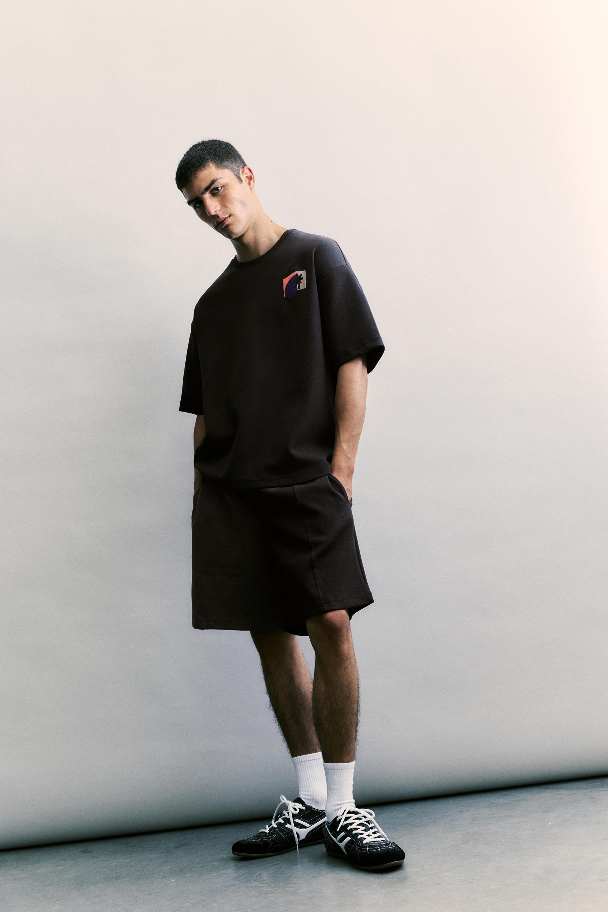 Interlock jogger Bermuda shorts — Black