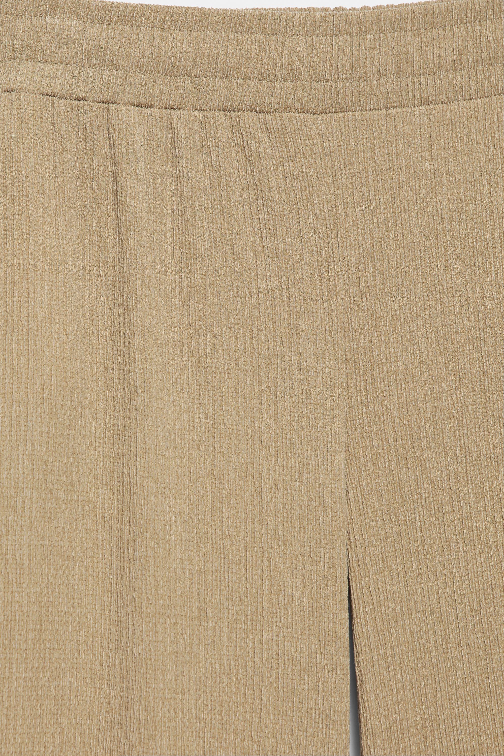 Wide-leg crepe trousers — Khaki