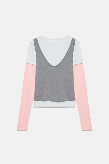 Triple-layer T-shirt — Grey marl 6