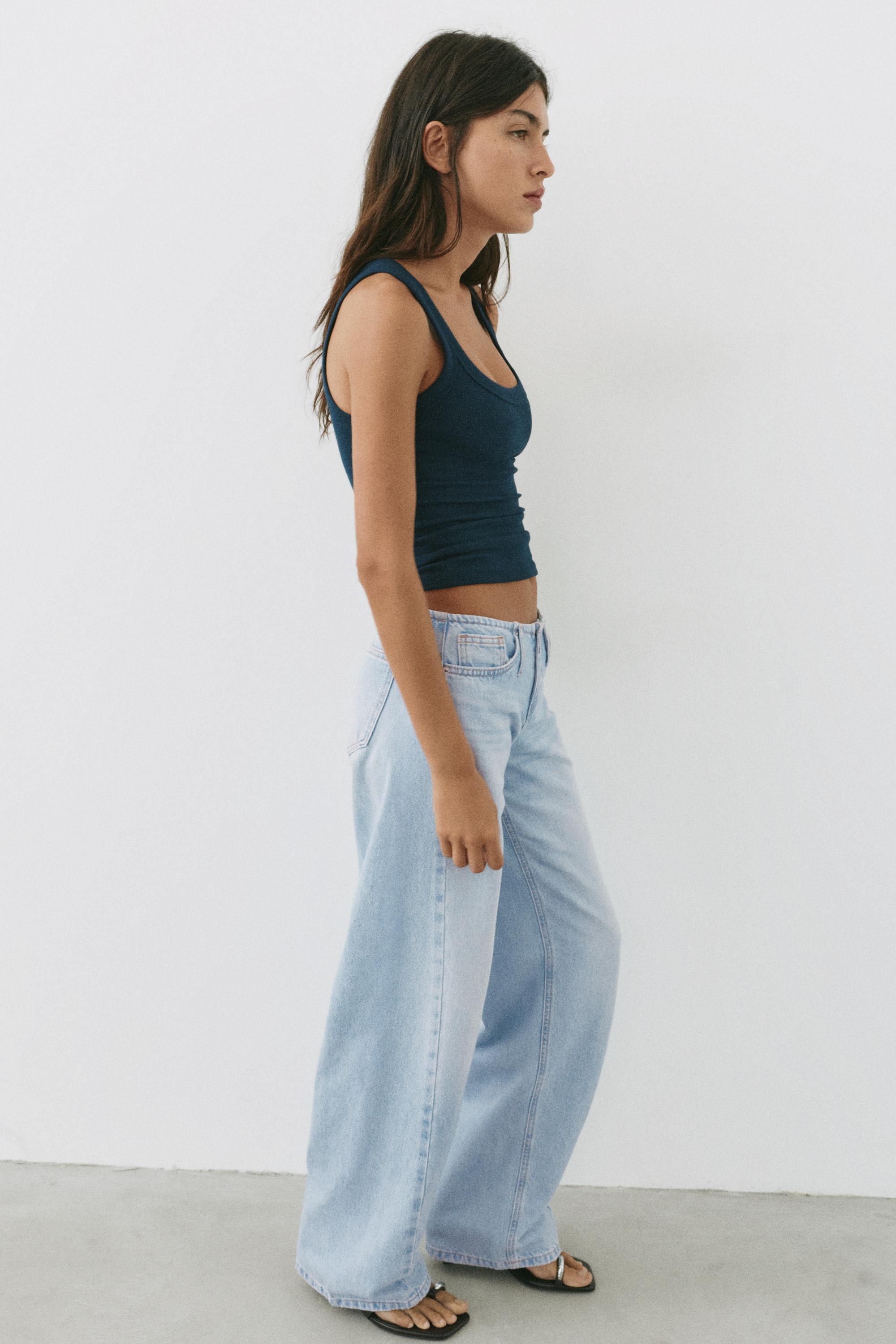Low-rise straight-leg jeans — Pale blue