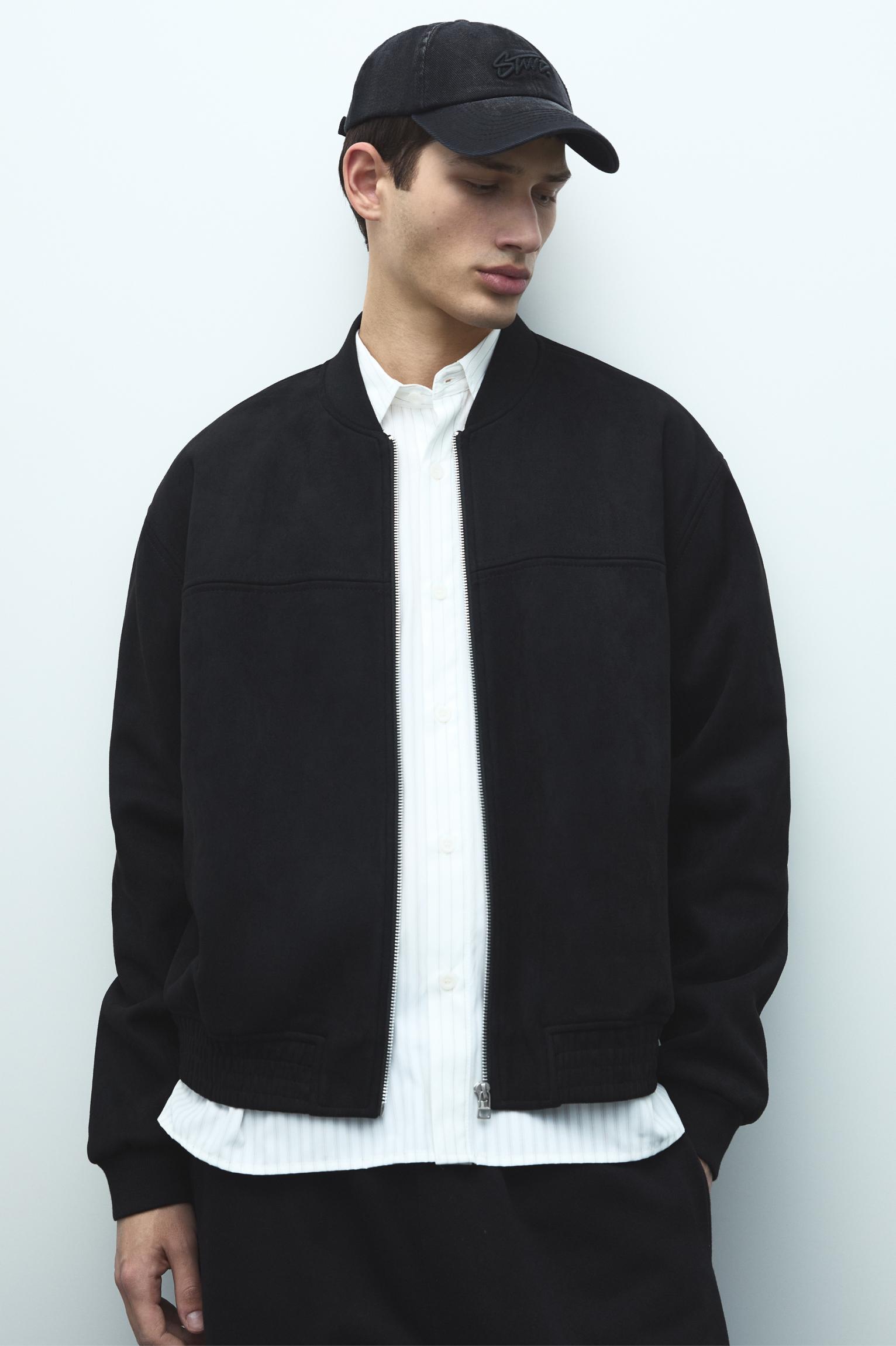 Giacca Bomber Effetto Camoscio