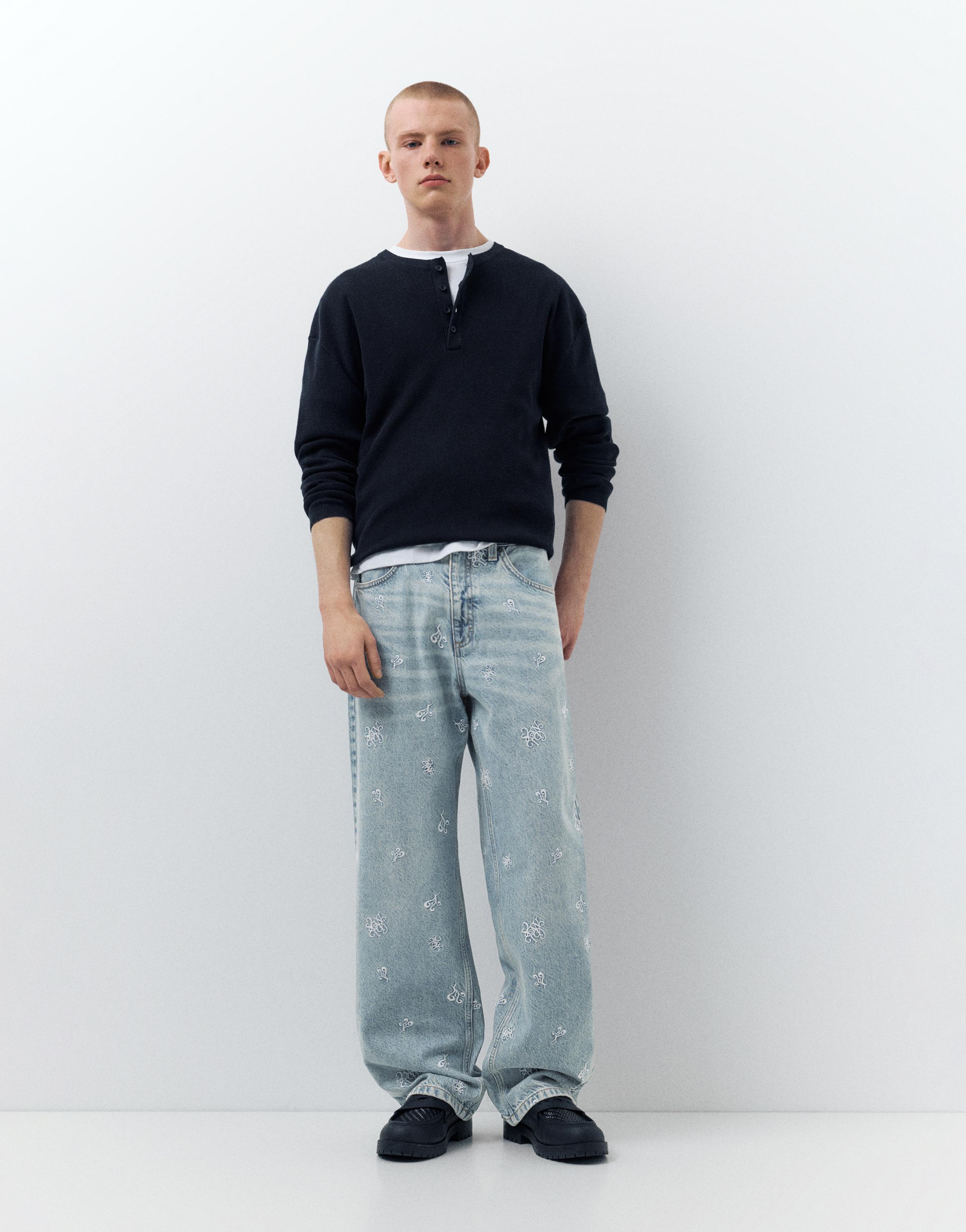 STWD Nakışlı Baggy Jean - Görsel 15