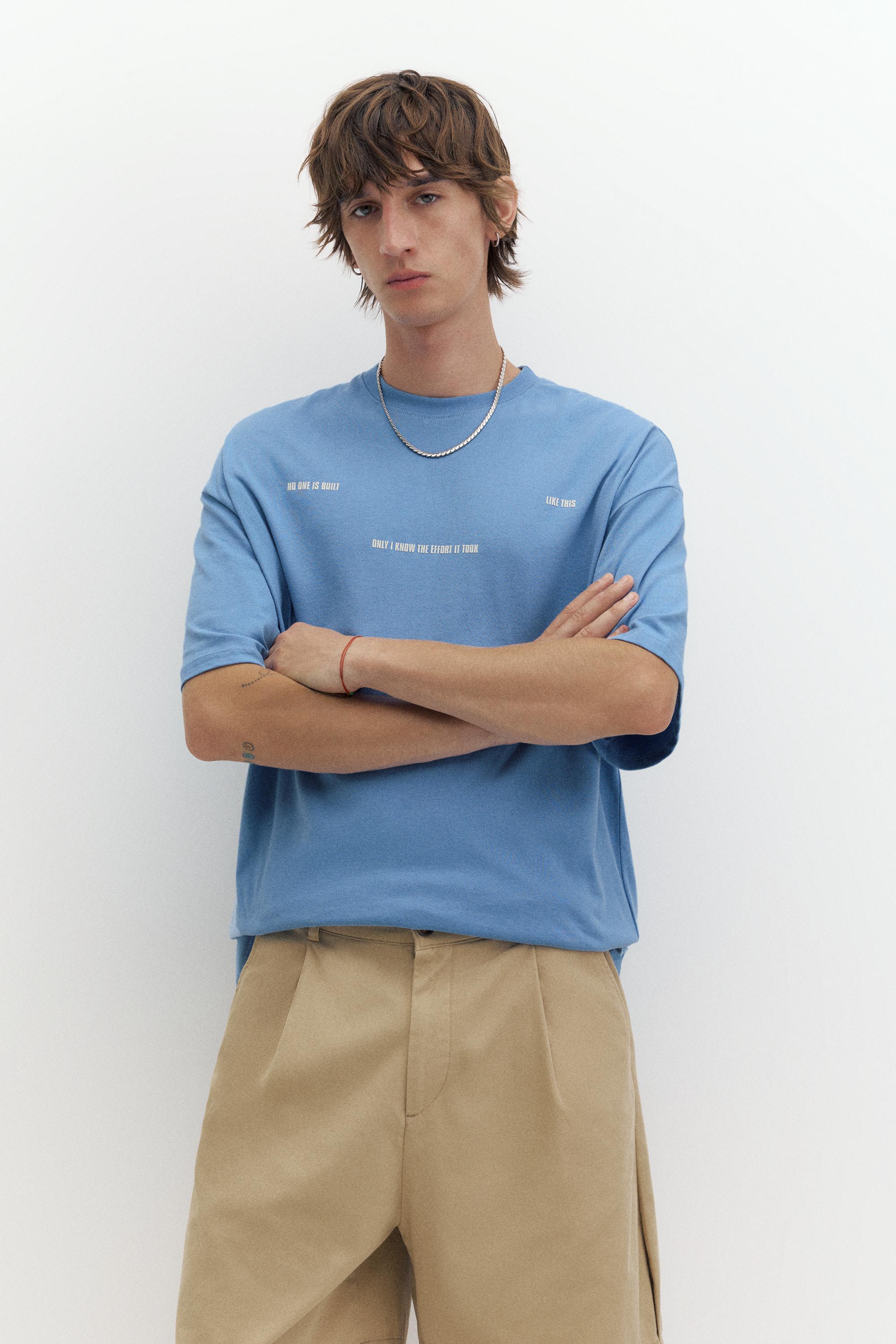 STWD boxy text T-shirt — Sky blue