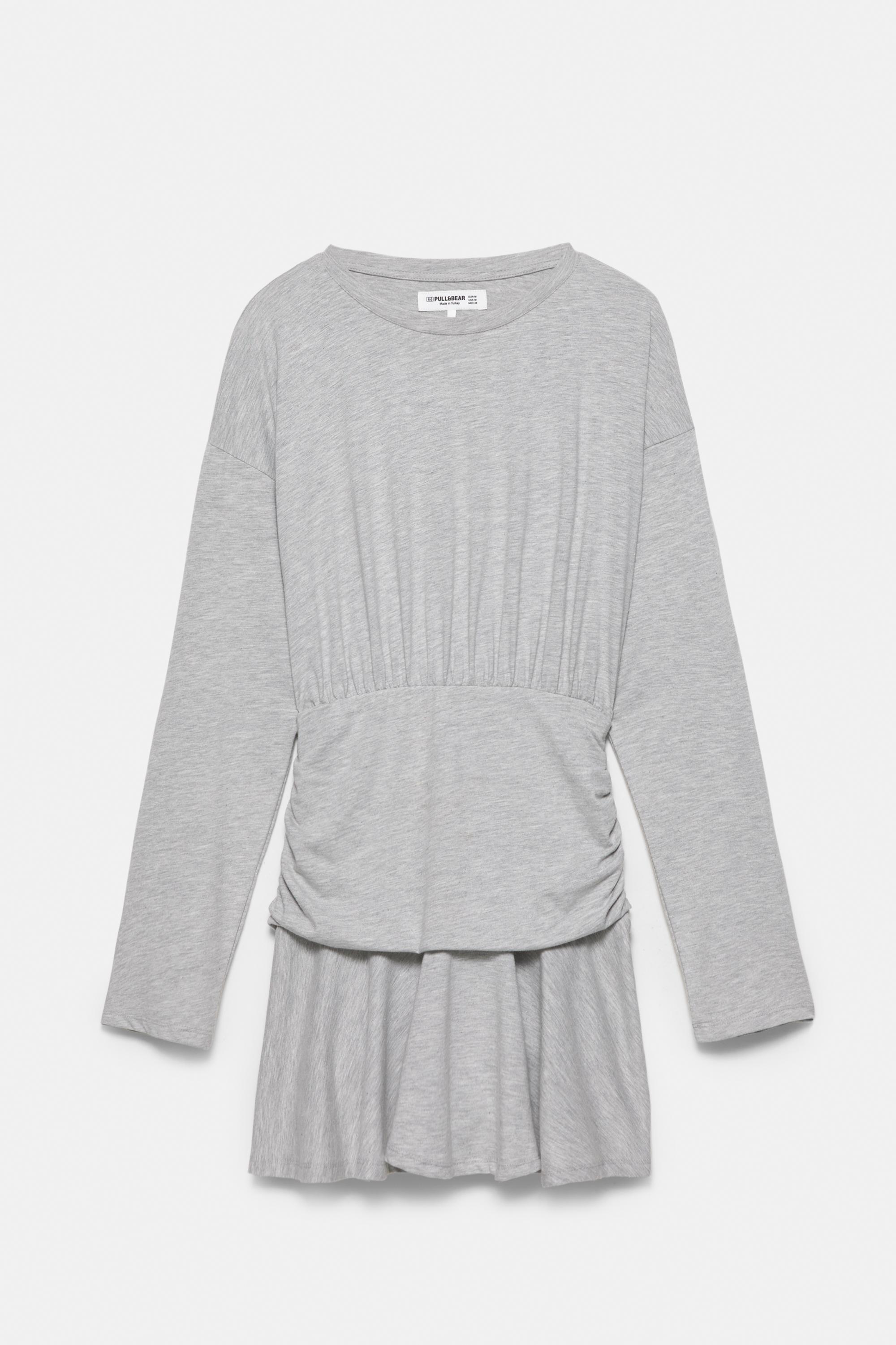 Short gathered dress — Grey marl